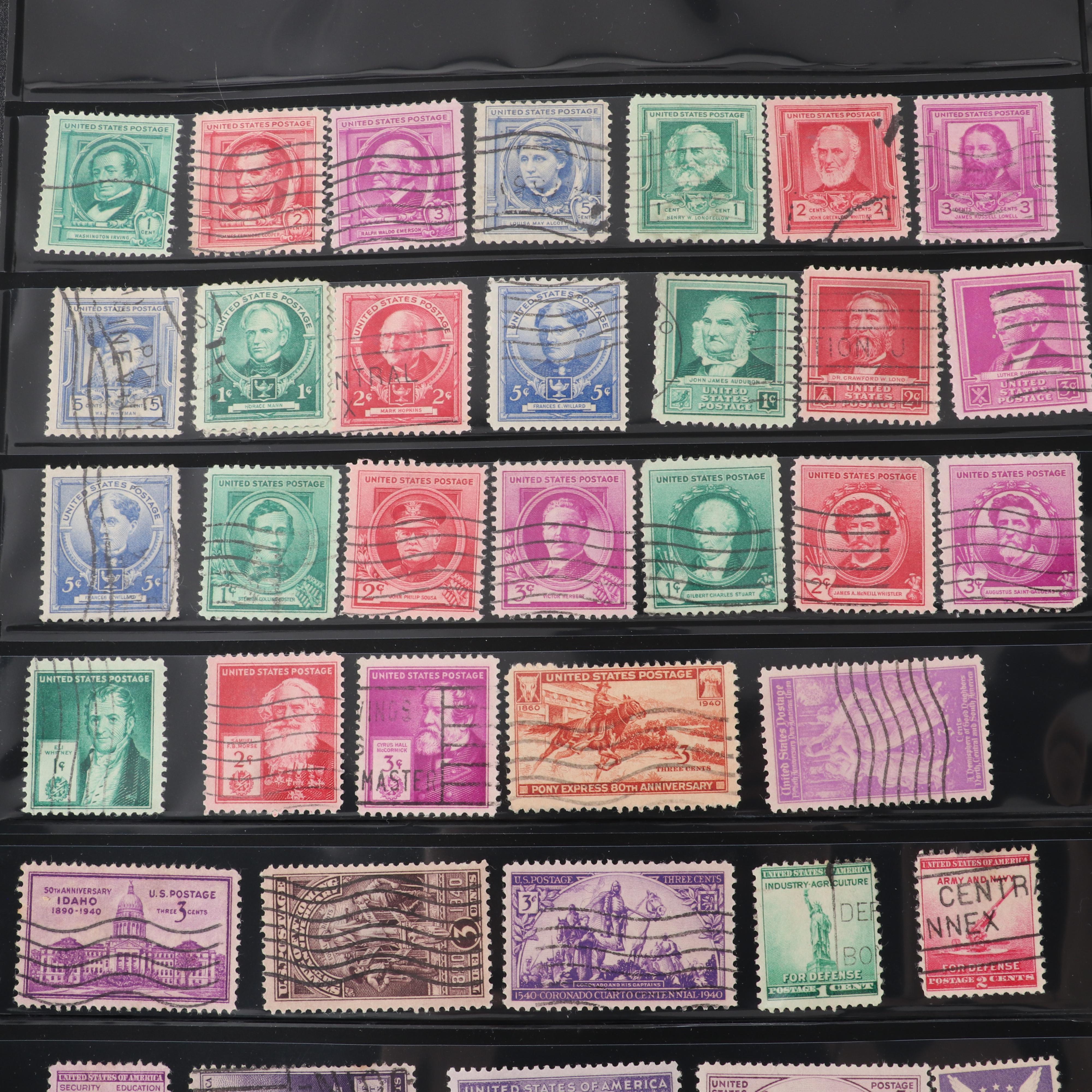 Mint and Cancelled US Stamp Collection, Mid-19th to Mid-20th Century