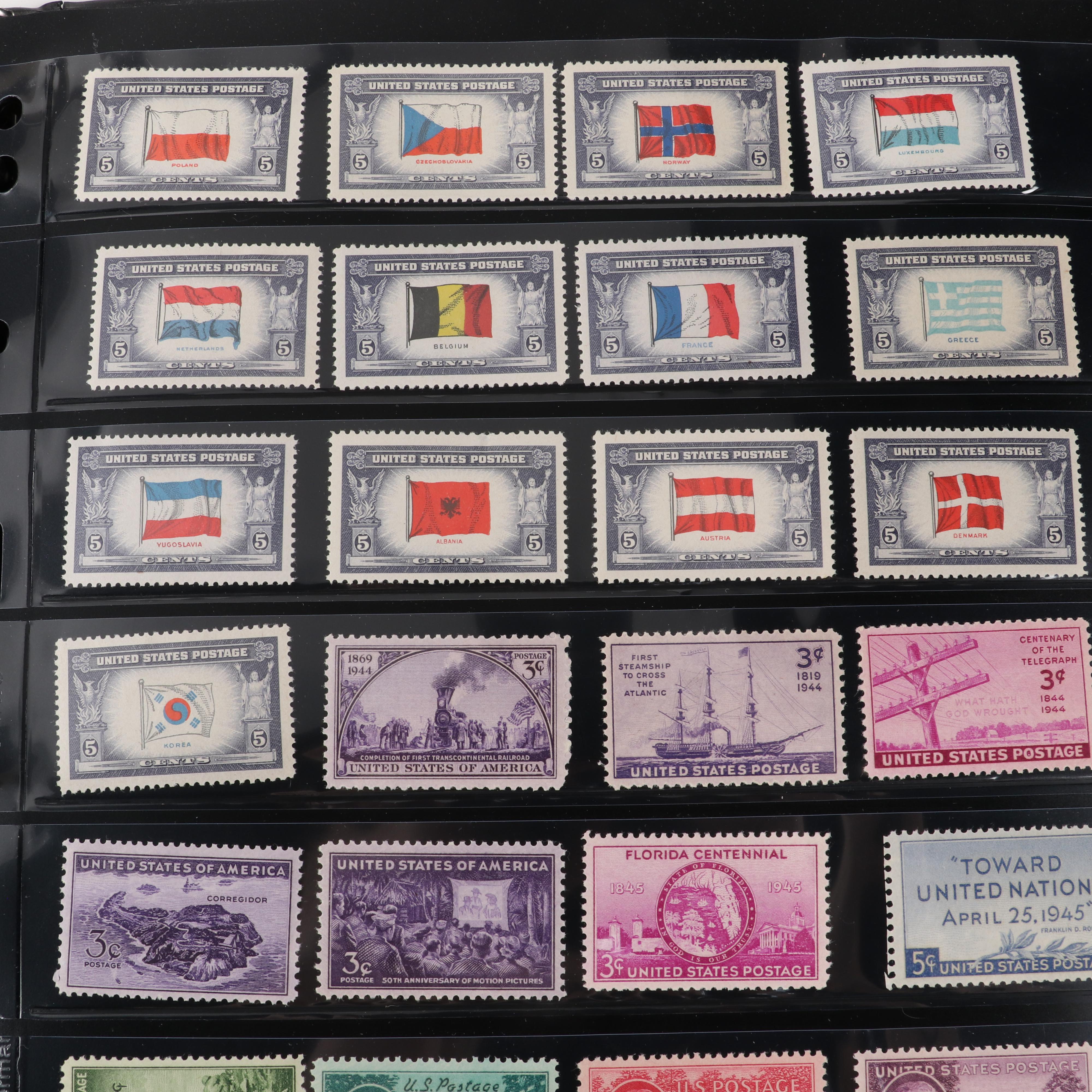 Mint and Cancelled US Stamp Collection, Mid-19th to Mid-20th Century