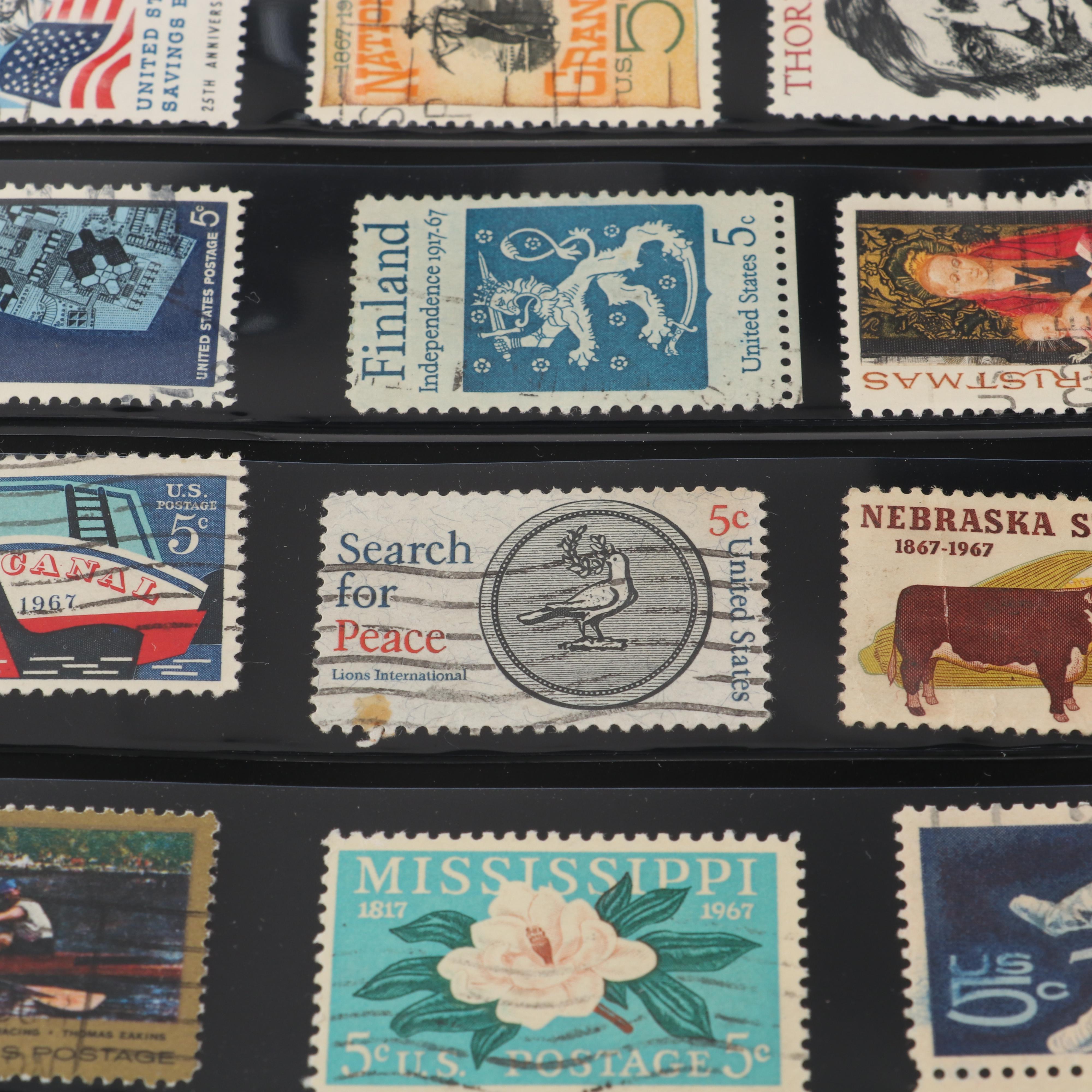 Mint and Cancelled US Stamp Collection, Mid-19th to Mid-20th Century