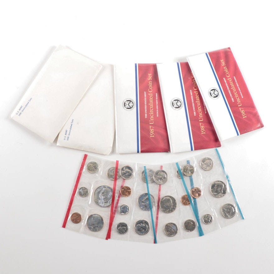 Eight U.S. Mint Uncirculated Coin Sets
