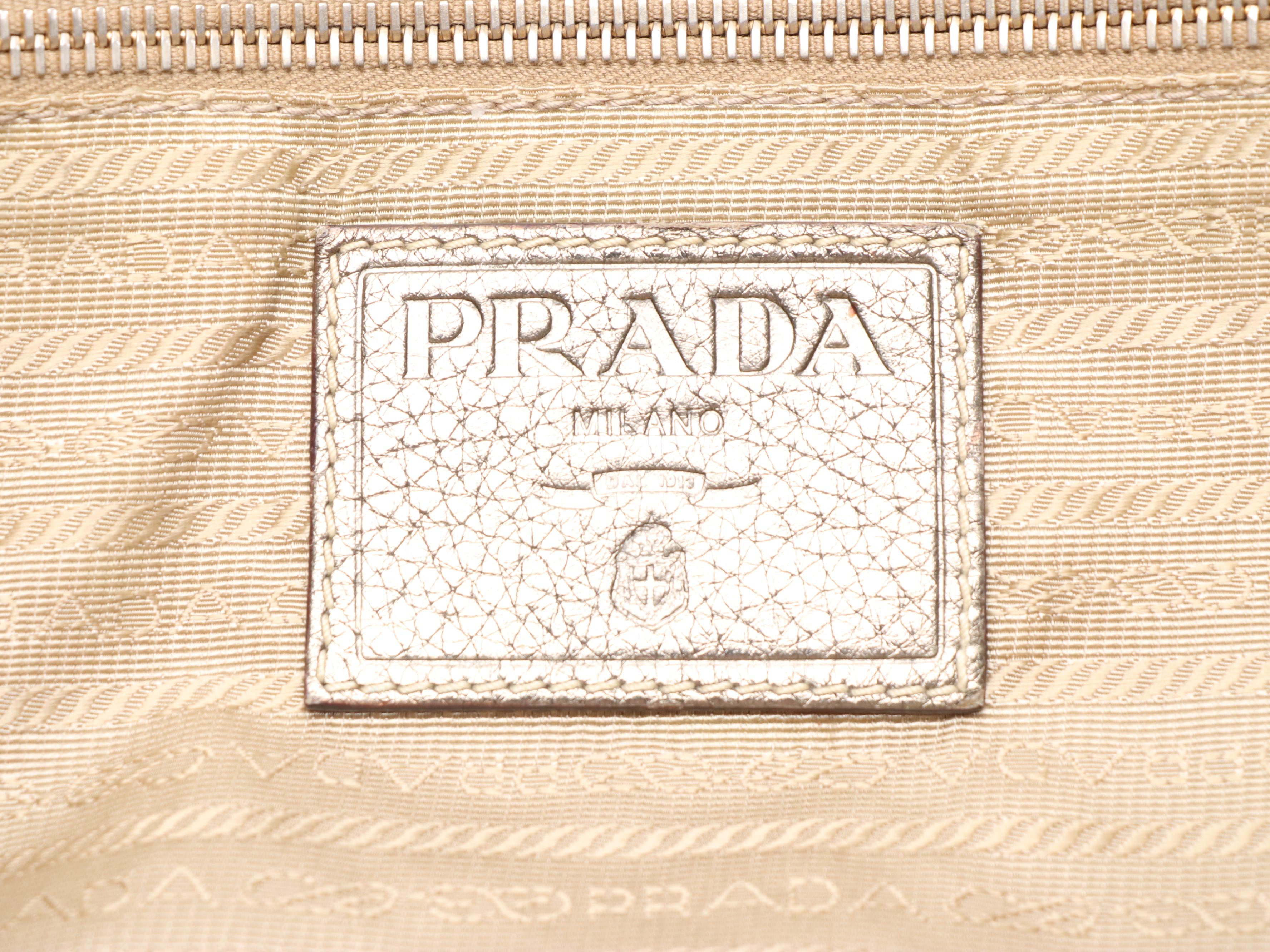 Prada Canapa Canvas Tote in Khaki with Leather Trim