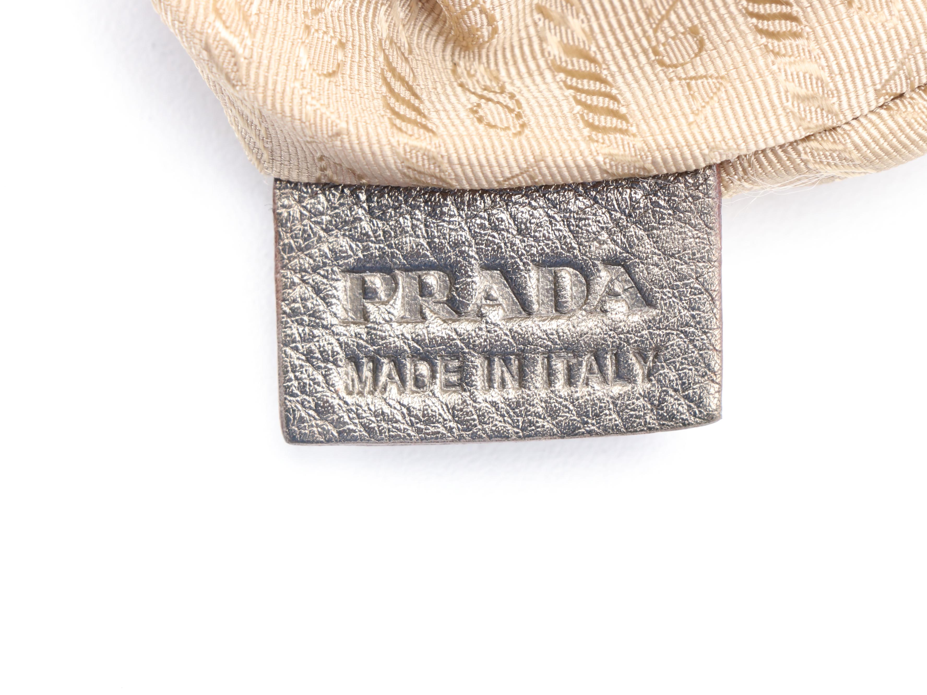 Prada Canapa Canvas Tote in Khaki with Leather Trim