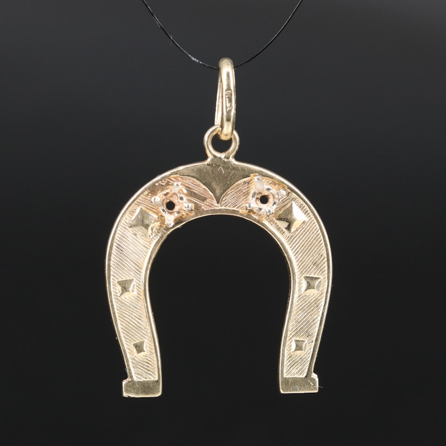 14K Horseshoe Pendant