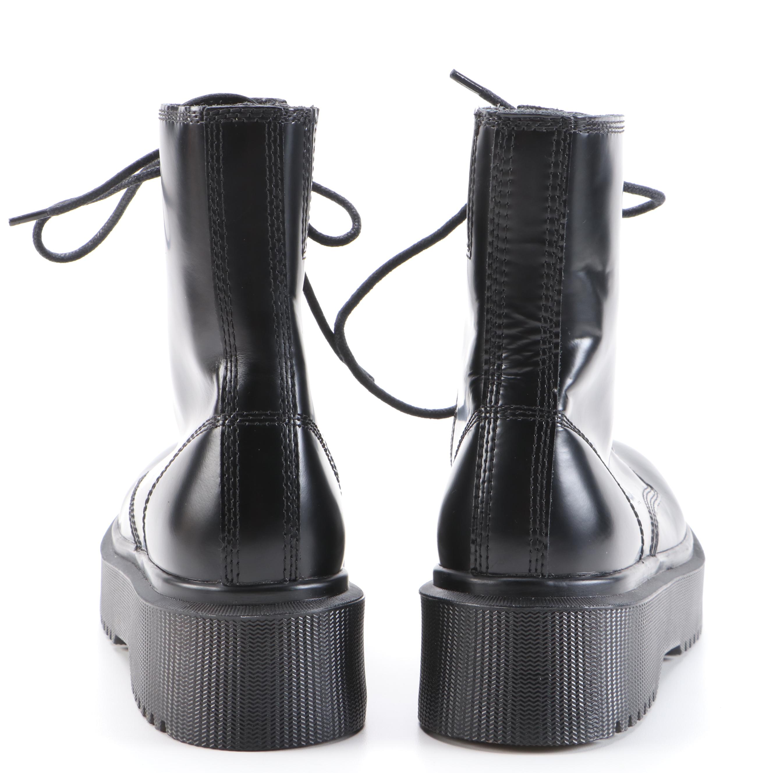 Jeffrey Campbell Sopas Black Leather Platform Boots