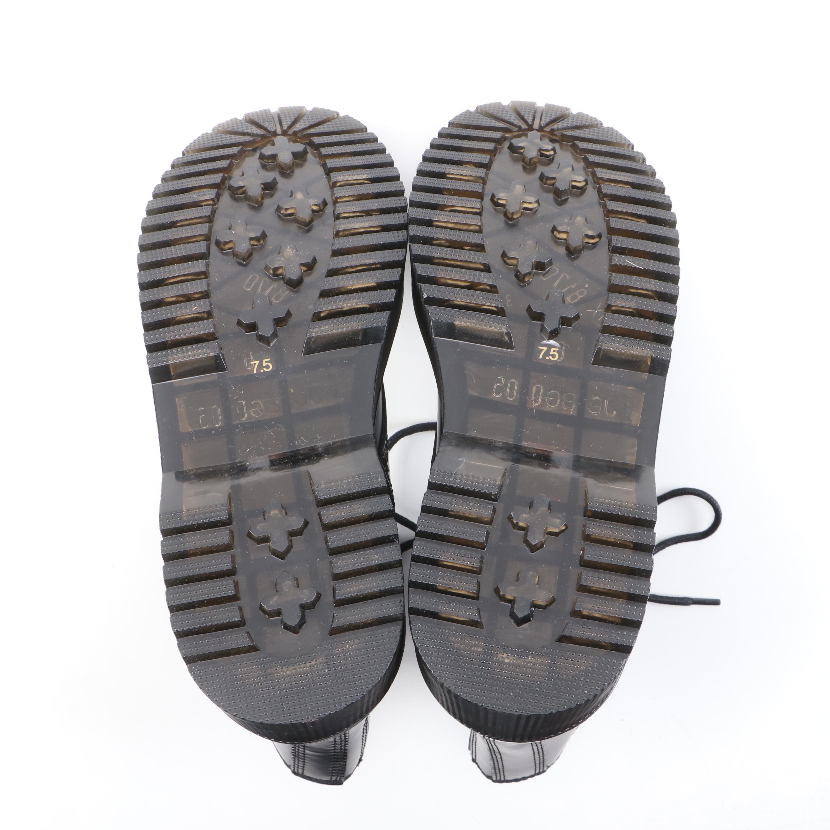 Jeffrey Campbell Sopas Black Leather Platform Boots