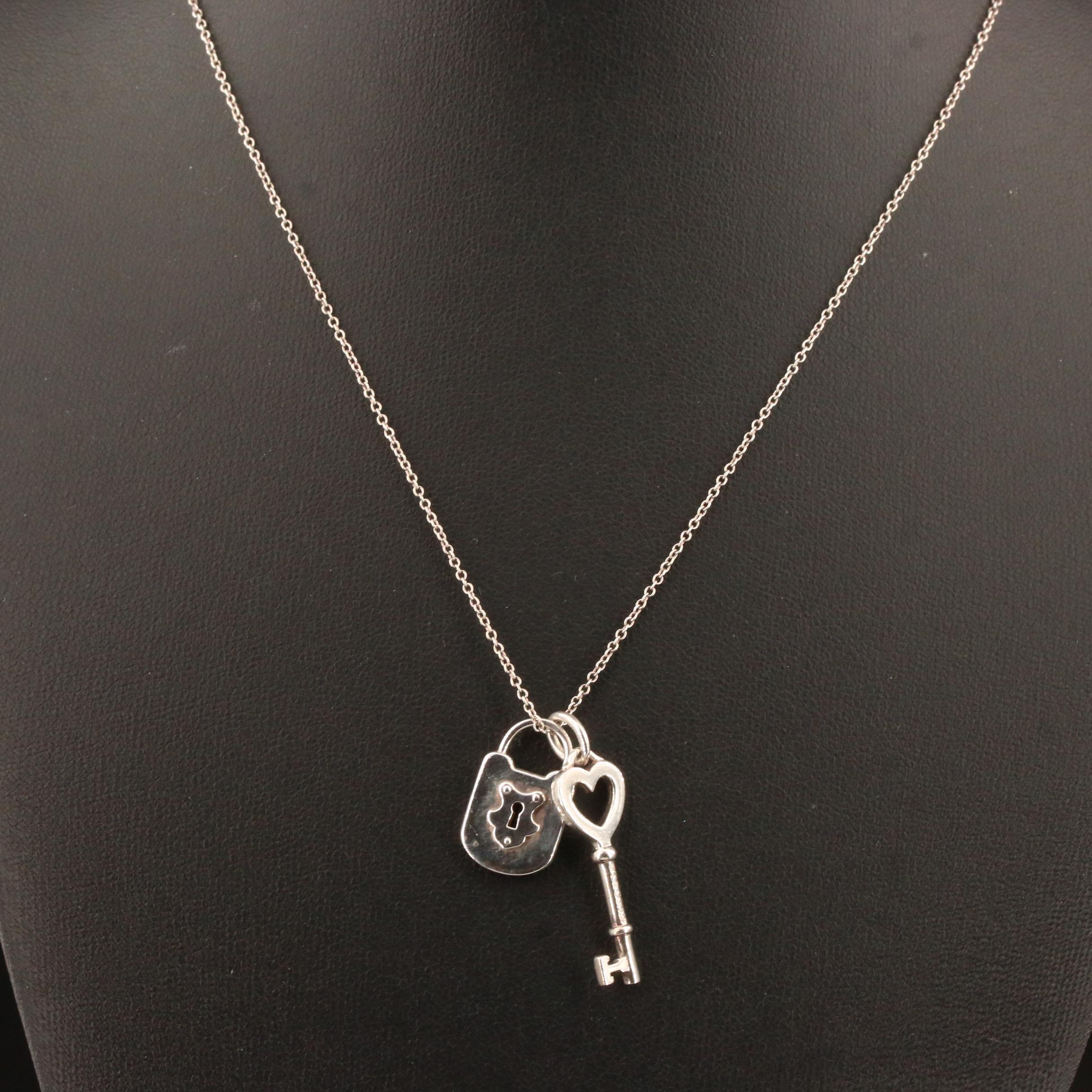 Tiffany & Co. Lock and Key Pendant Necklace