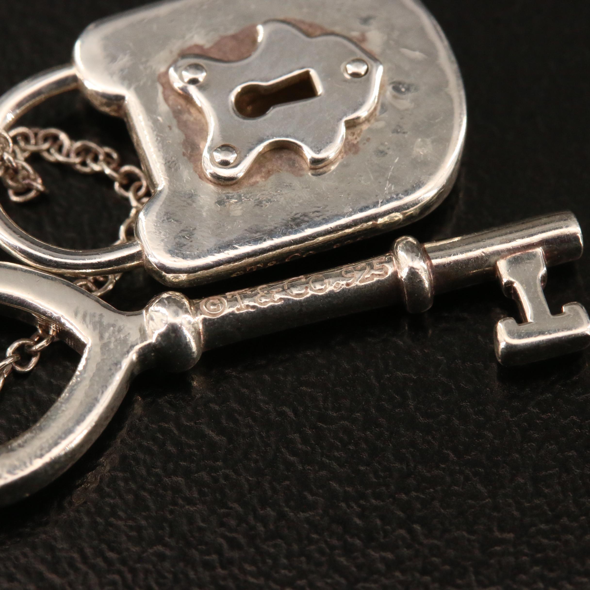 Tiffany & Co. Lock and Key Pendant Necklace