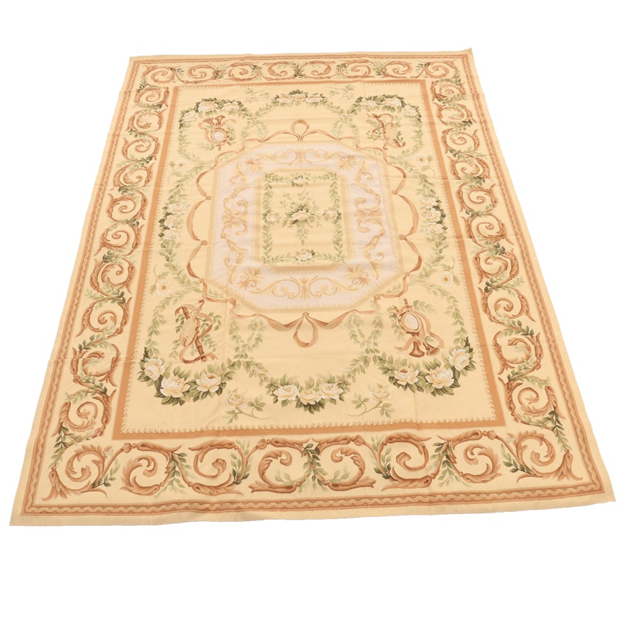 10'25 x 13'7 Handmade Sino-French Aubusson Style Woven Rug