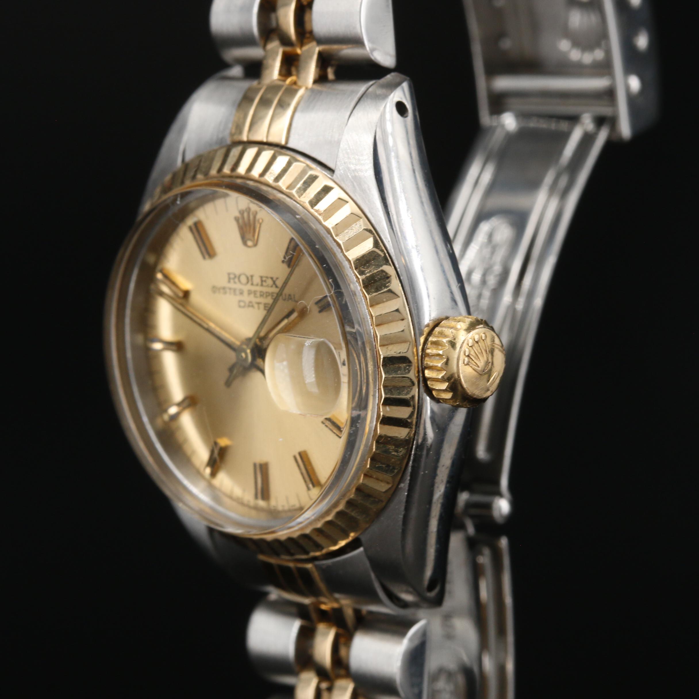 1983 Rolex Oyster Perpetual Date 18K Gold and Stainless Steel Watch