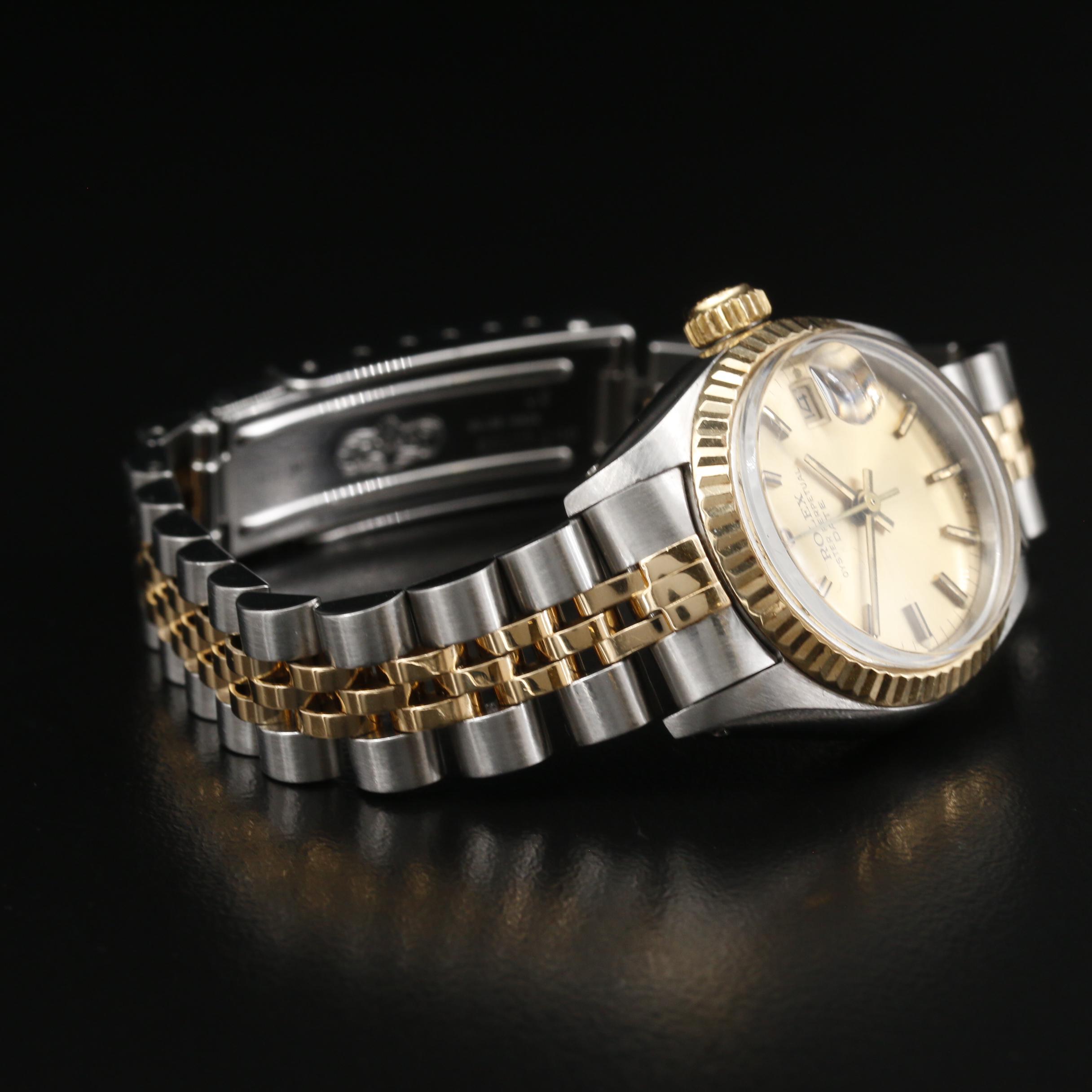 1983 Rolex Oyster Perpetual Date 18K Gold and Stainless Steel Watch