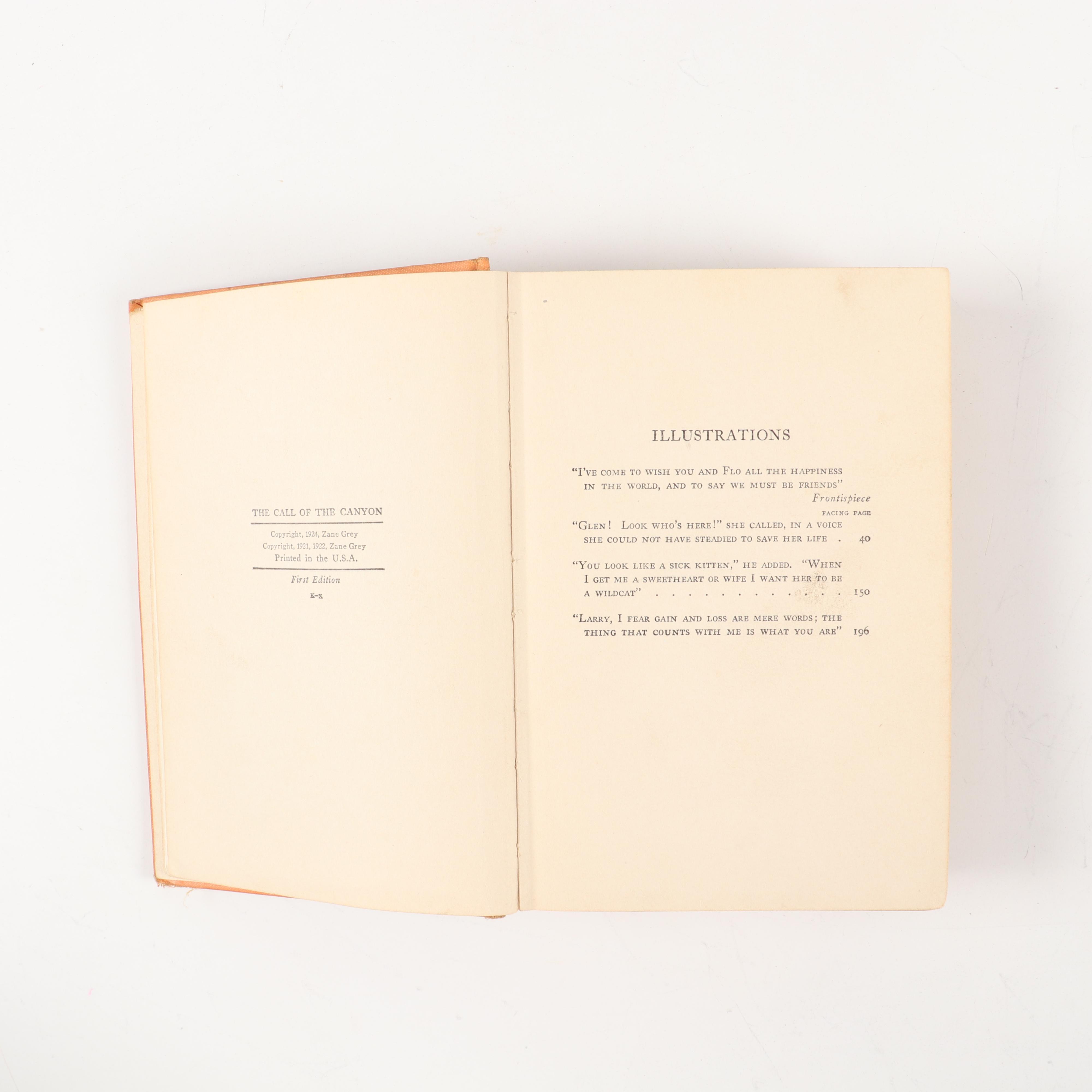 First Edition "The Call of the Canyon" and More Zane Grey Novels