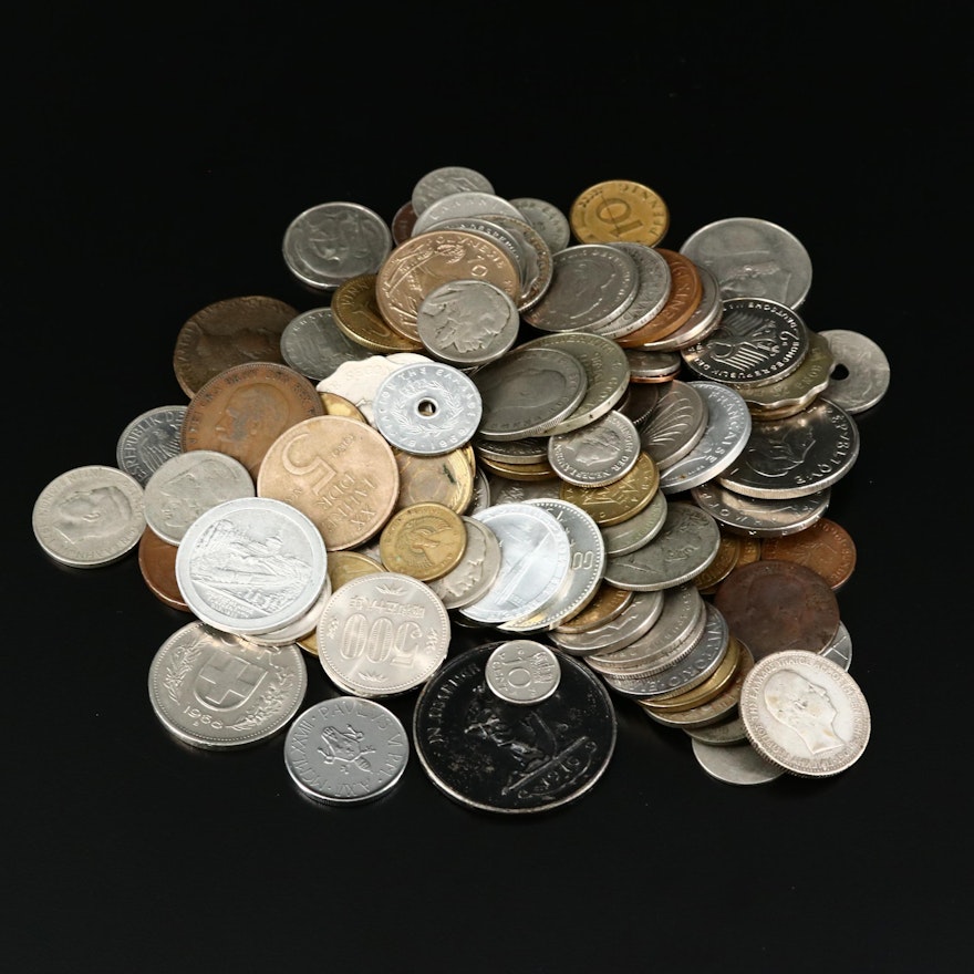 103 Assorted European Coins and Tokens, Late 19th to Mid 20th Century