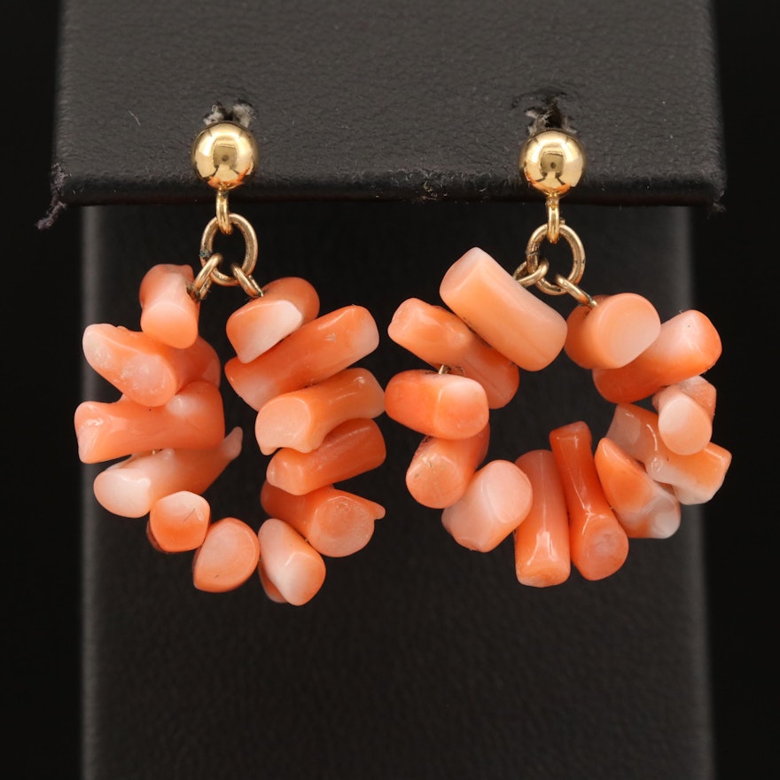 14K Coral Earrings