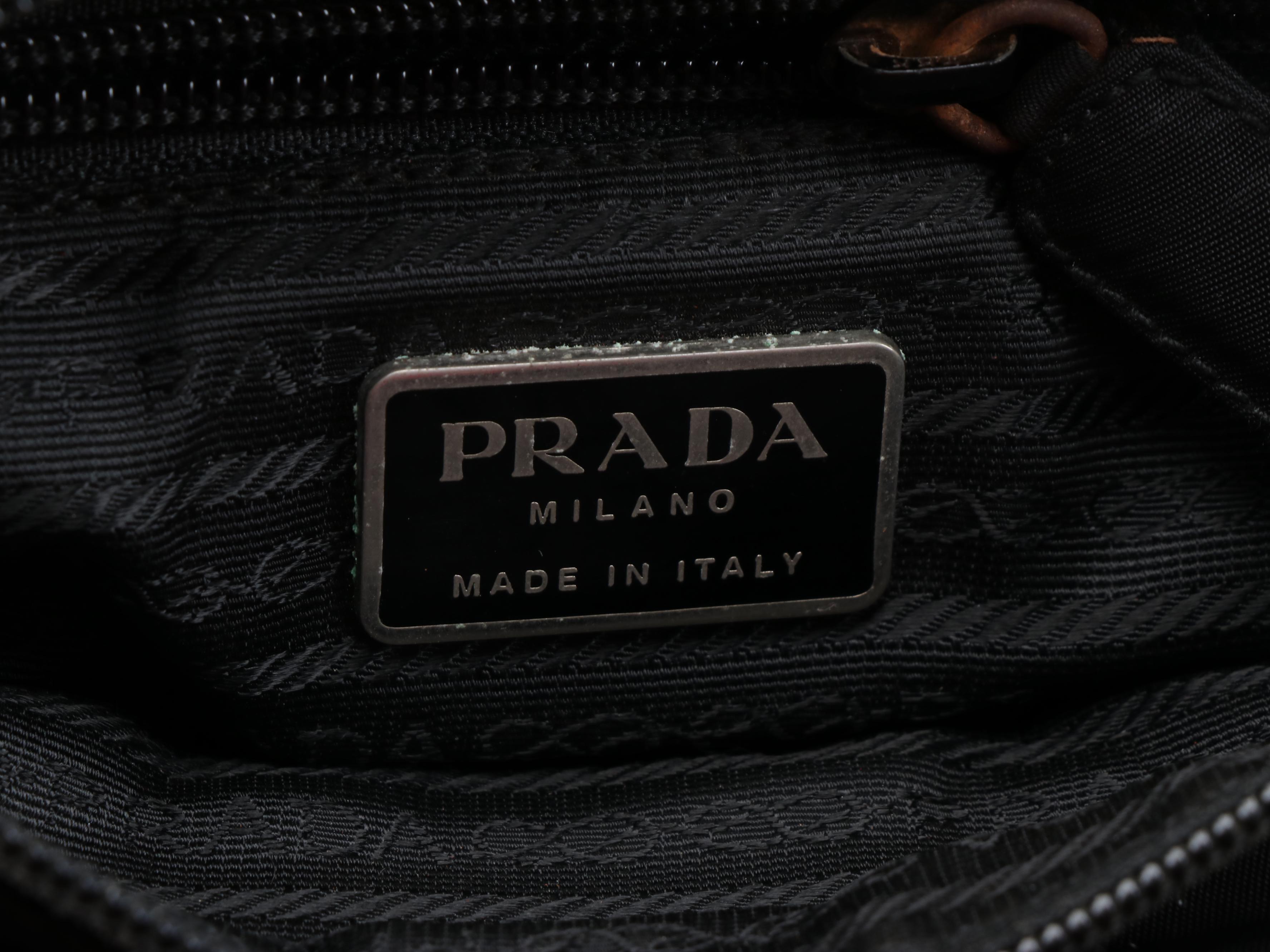 Prada Black Tessuto Nylon Mini Shopper Tote Bag