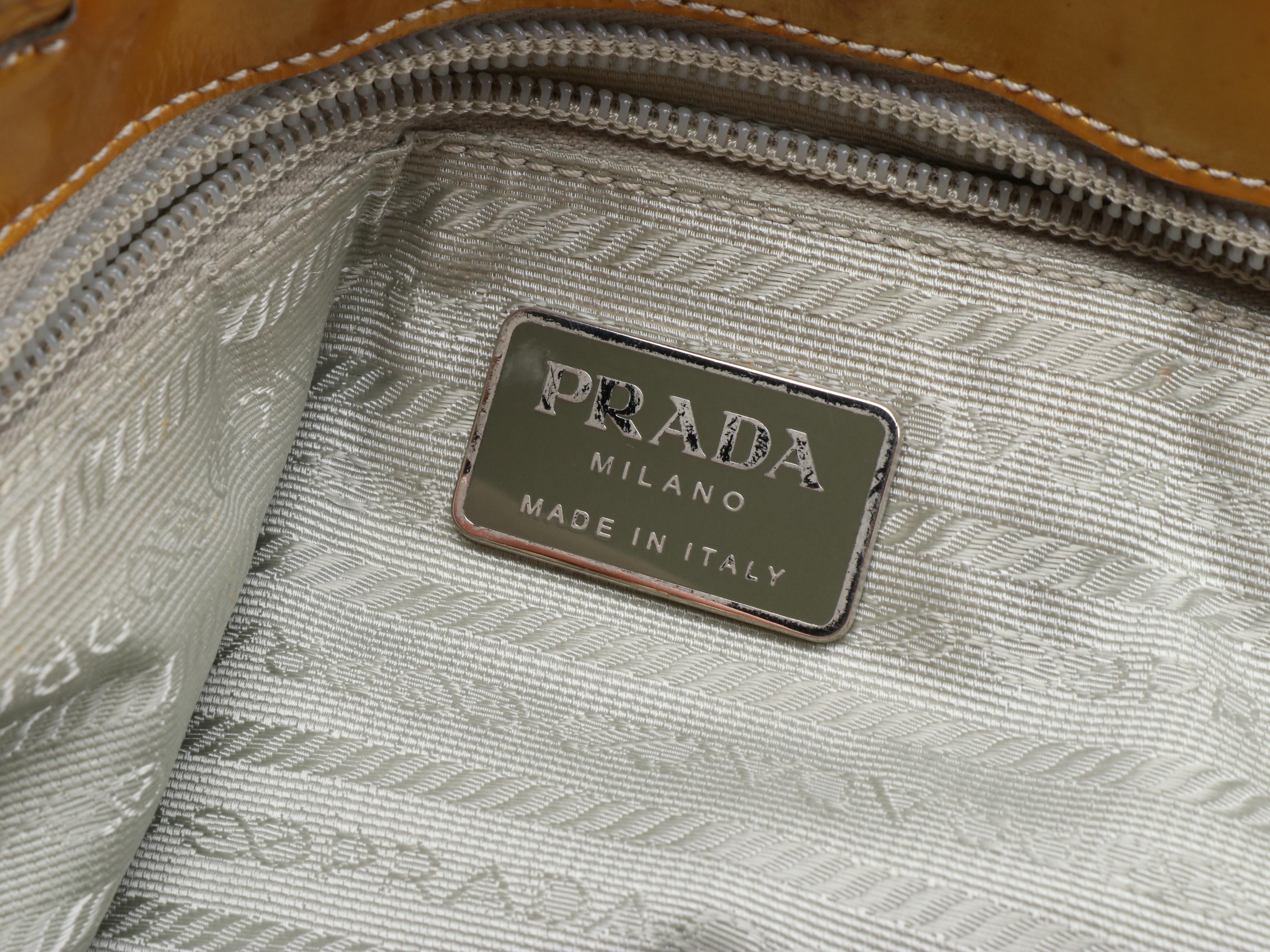 Prada Sport Neoprene Silver Mesh Tote with Bronze Patent Leather