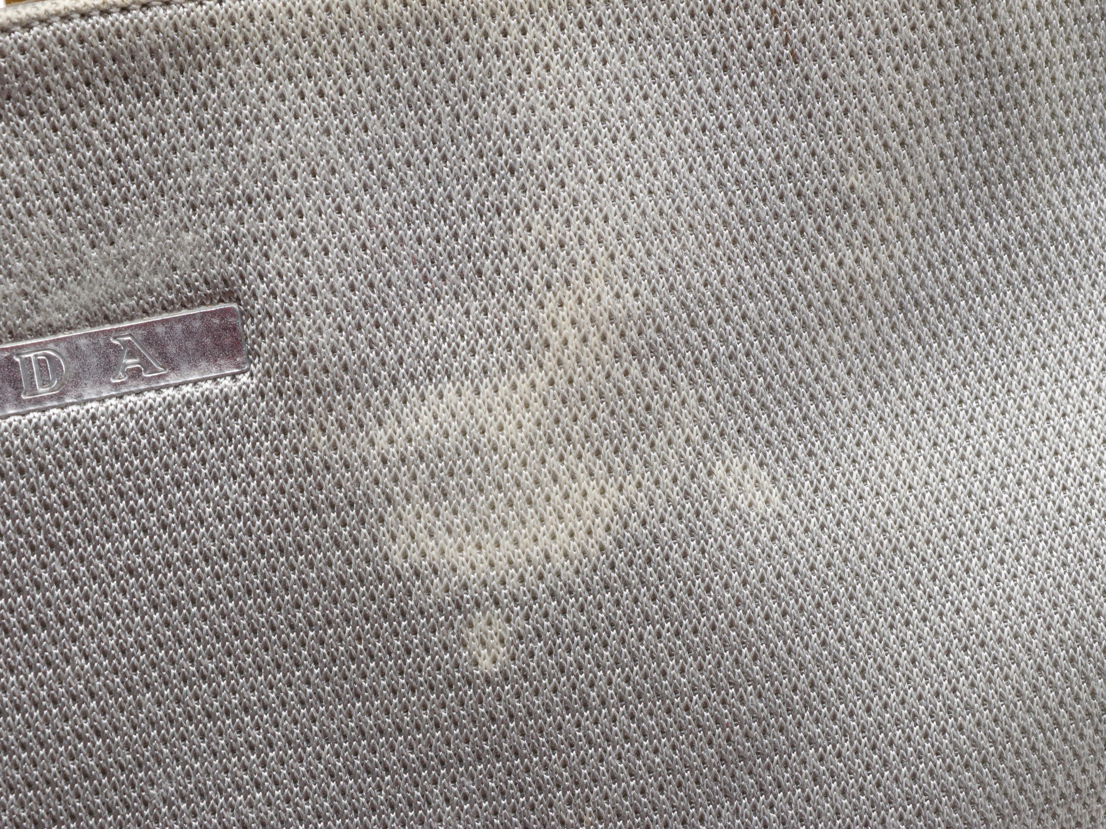 Prada Sport Neoprene Silver Mesh Tote with Bronze Patent Leather