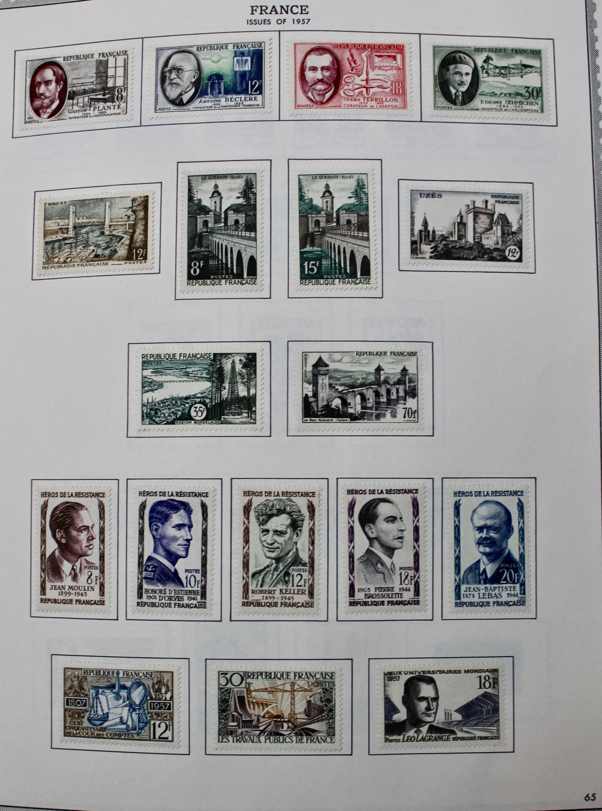 Mint Condition France Postage Stamp Collection, 1950–2001