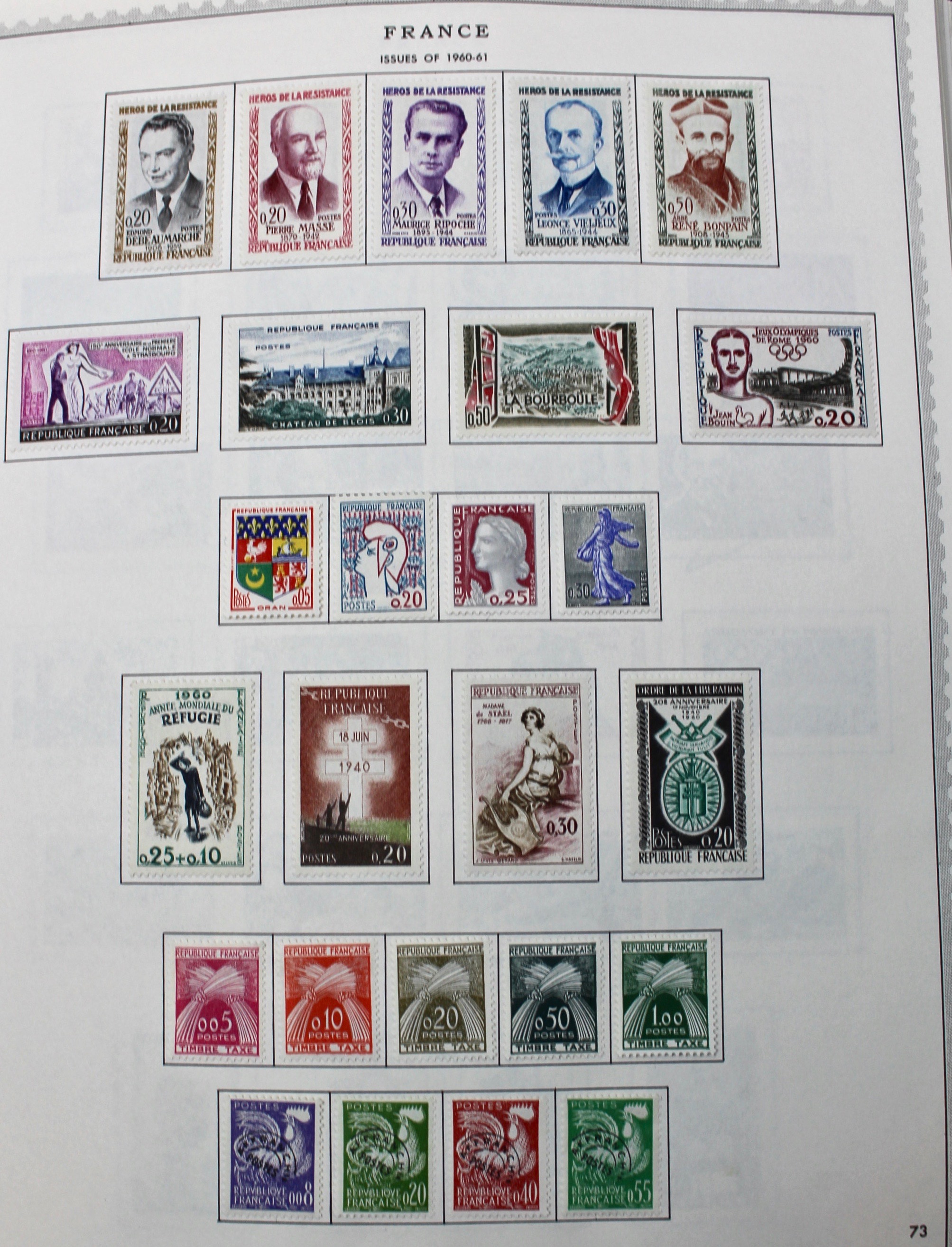 Mint Condition France Postage Stamp Collection, 1950–2001