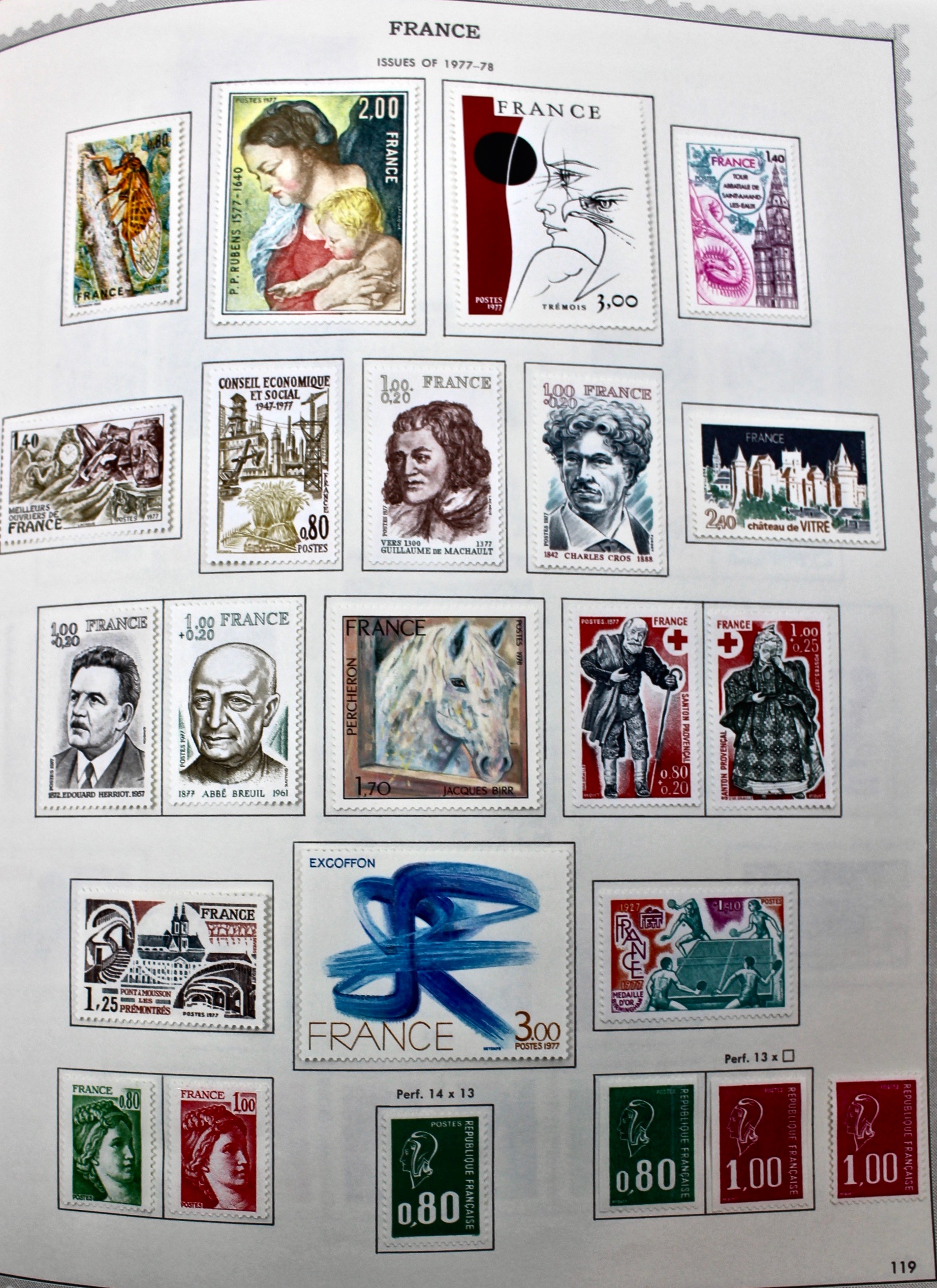 Mint Condition France Postage Stamp Collection, 1950–2001