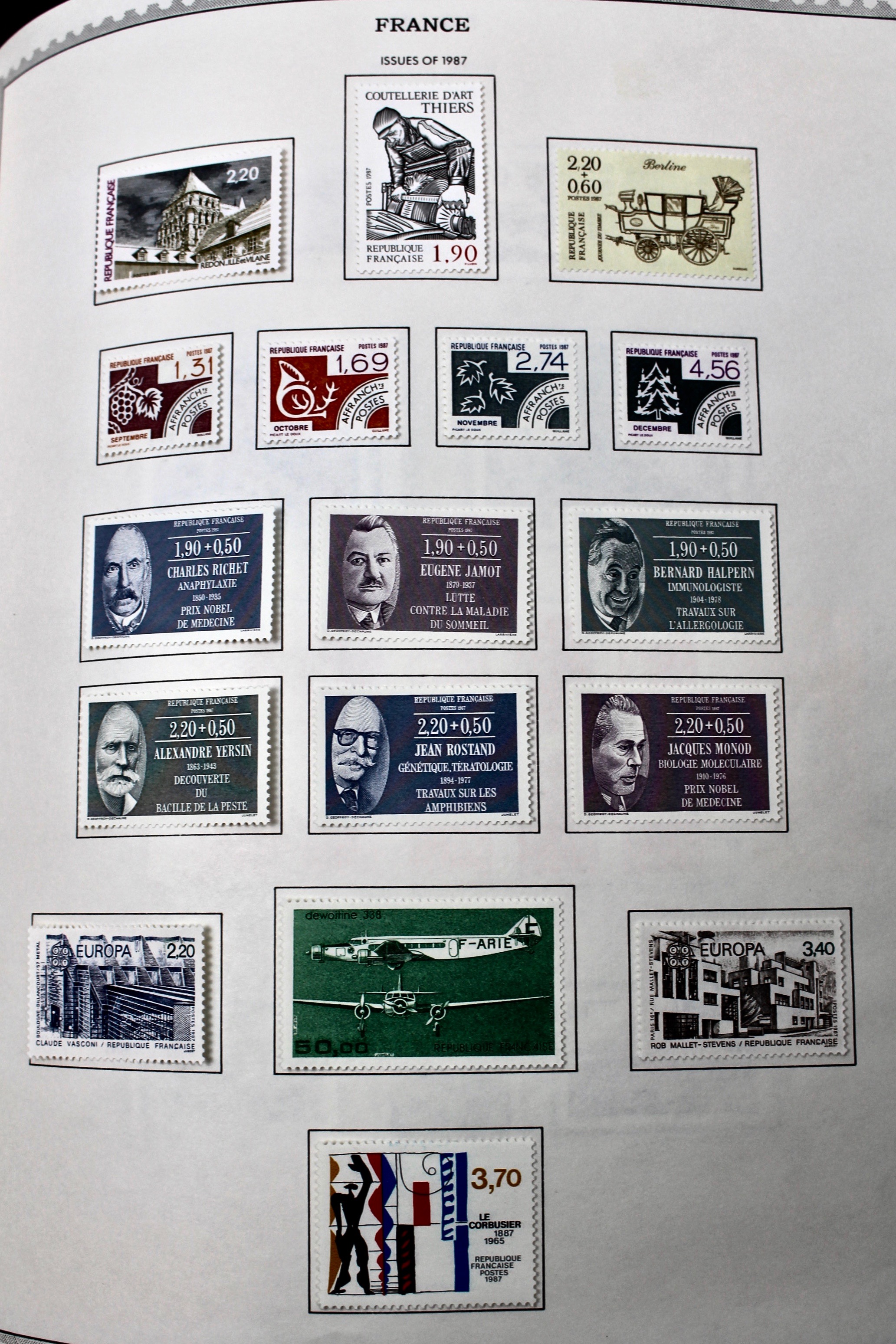 Mint Condition France Postage Stamp Collection, 1950–2001