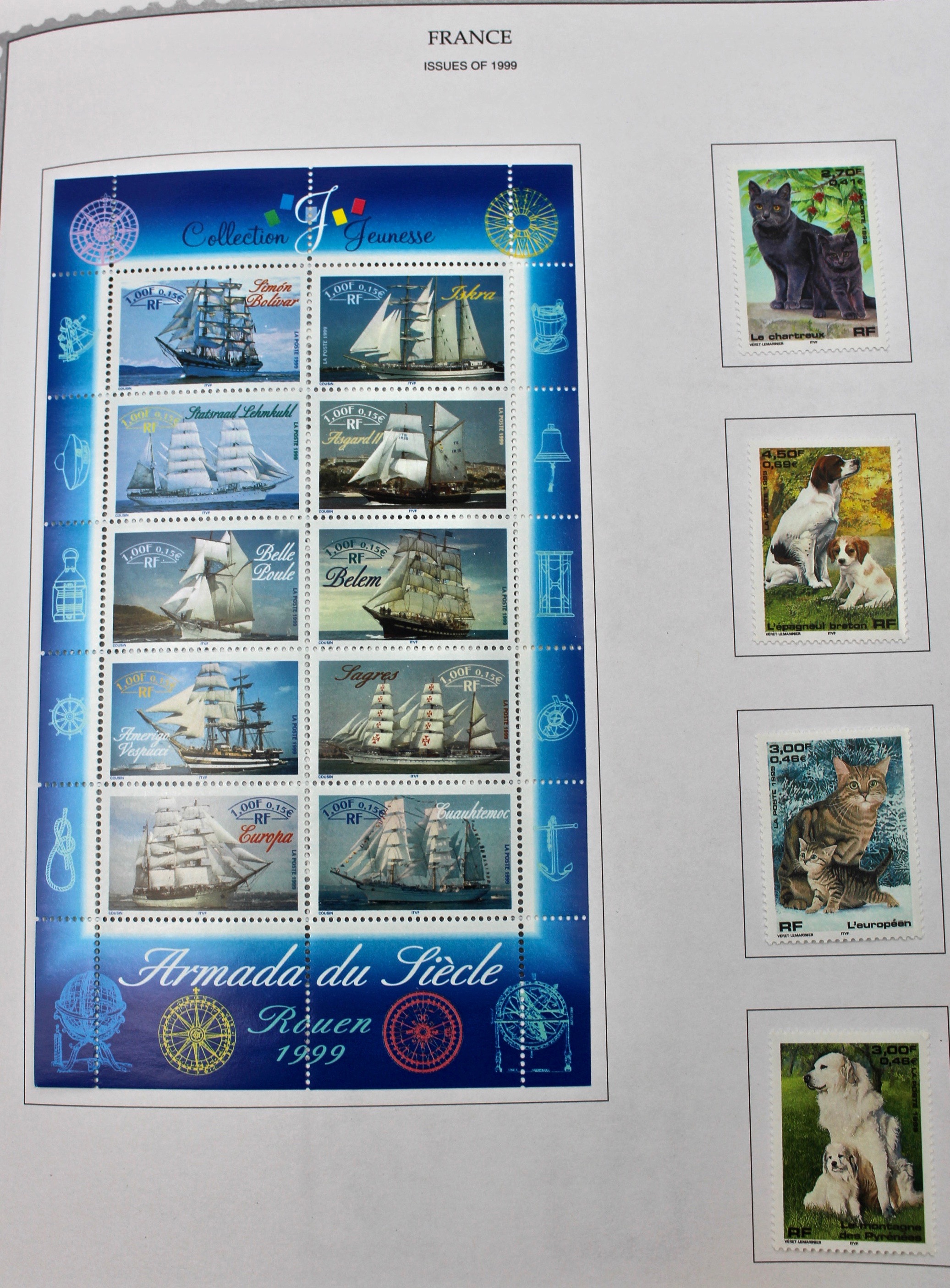Mint Condition France Postage Stamp Collection, 1950–2001