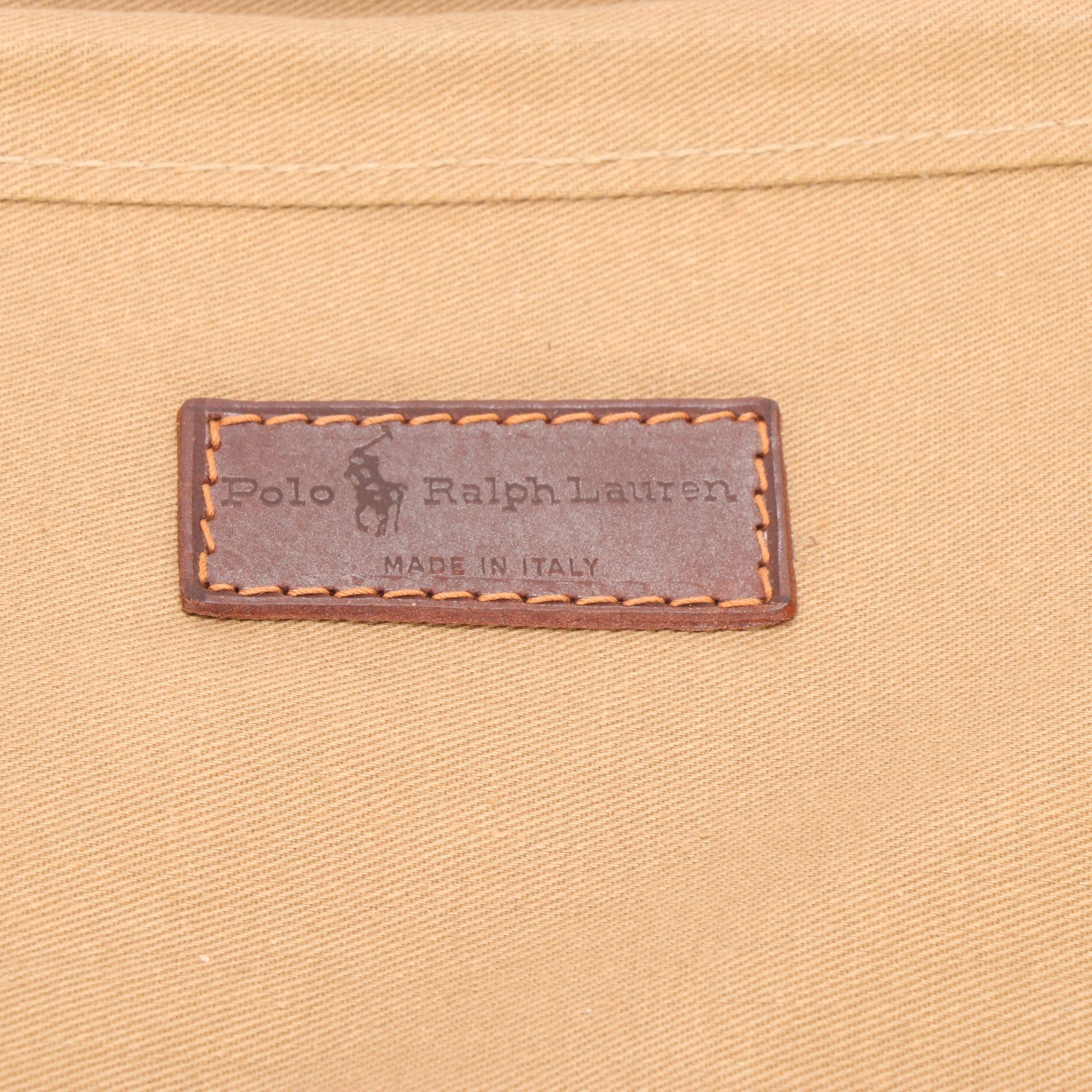 Polo Ralph Lauren Suitcase in Black Watch Plaid and Whiskey Brown Leather