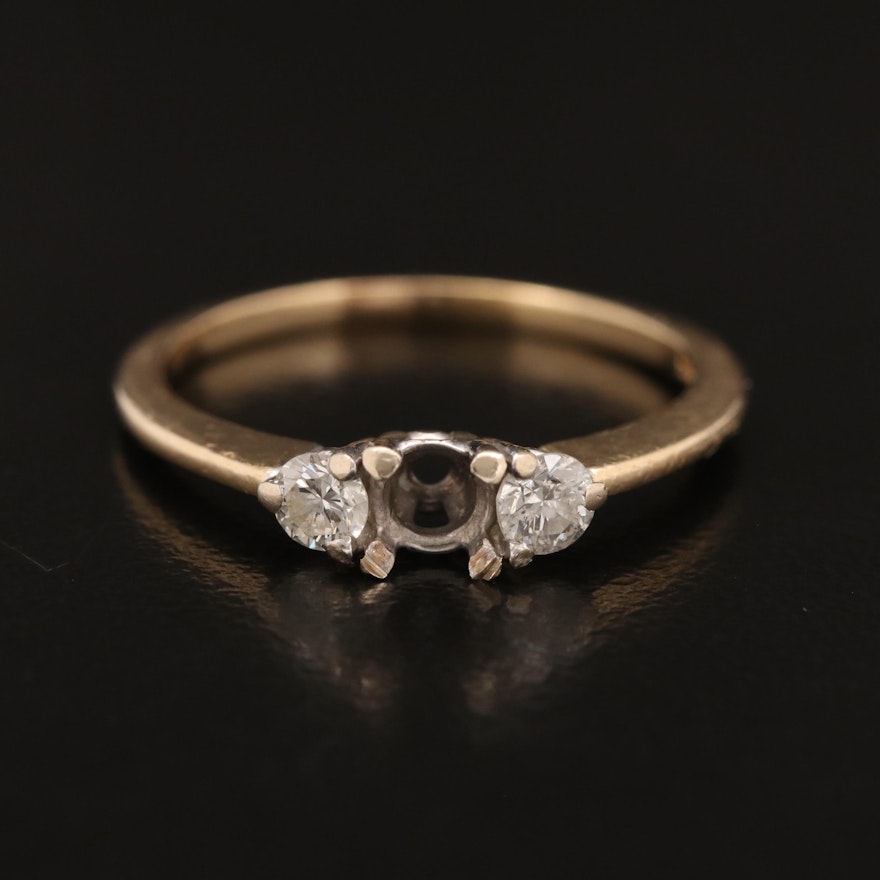 14K Diamond Semi-Mount Ring