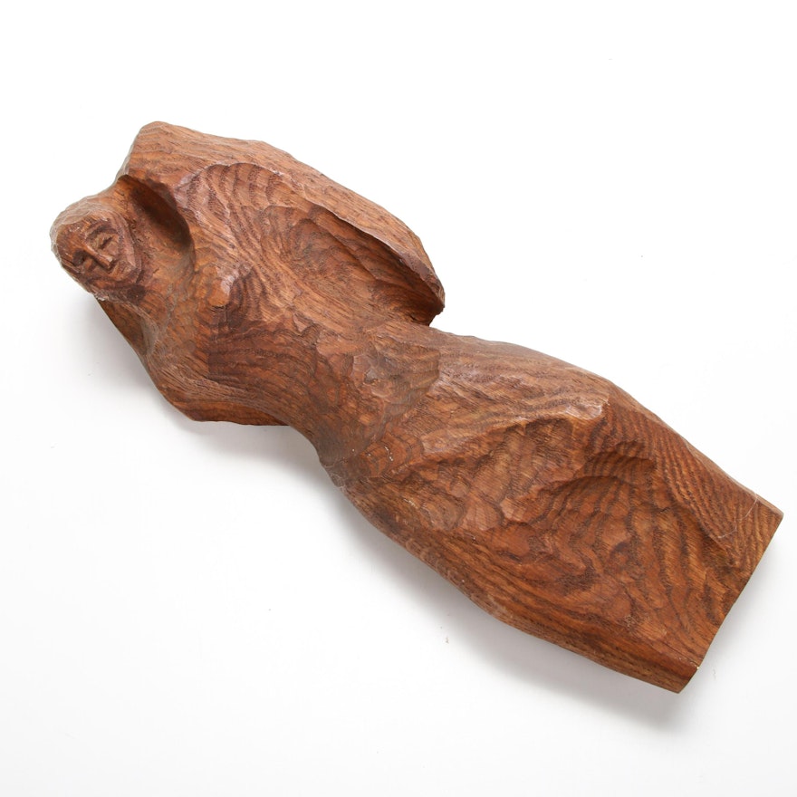 Louise Scott Wooden Sculpture, Mid to Late 20th Century