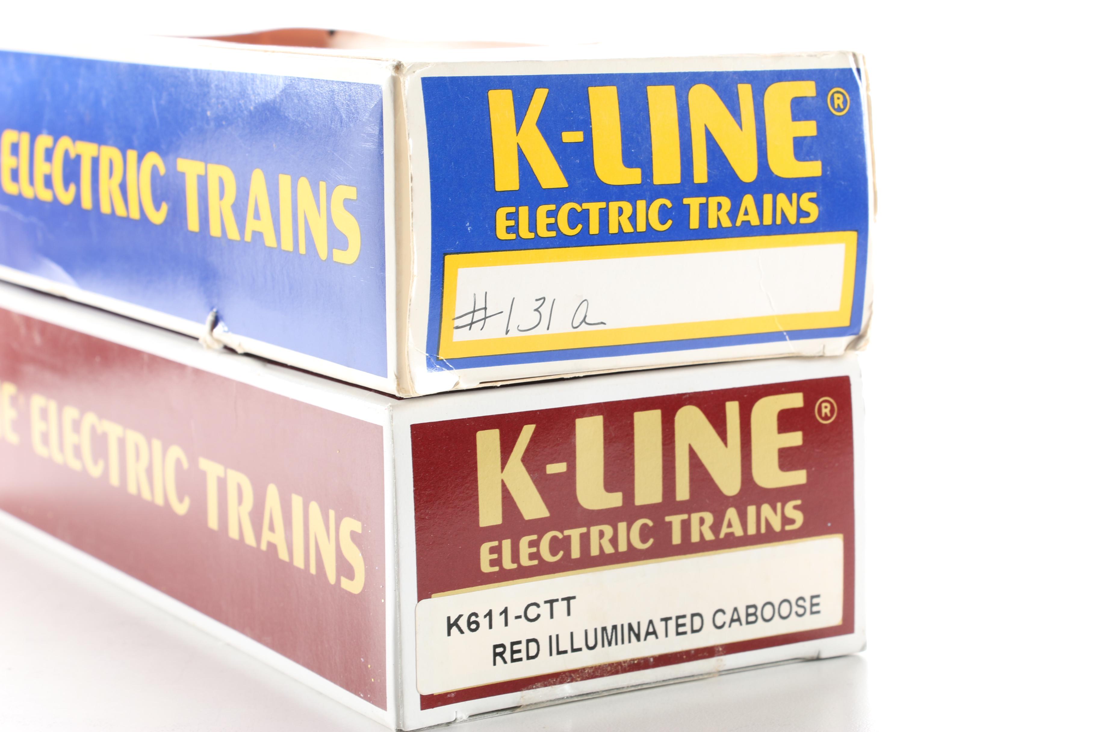 K-Line Electric Trains Freight and Caboose Cars in Original Packaging