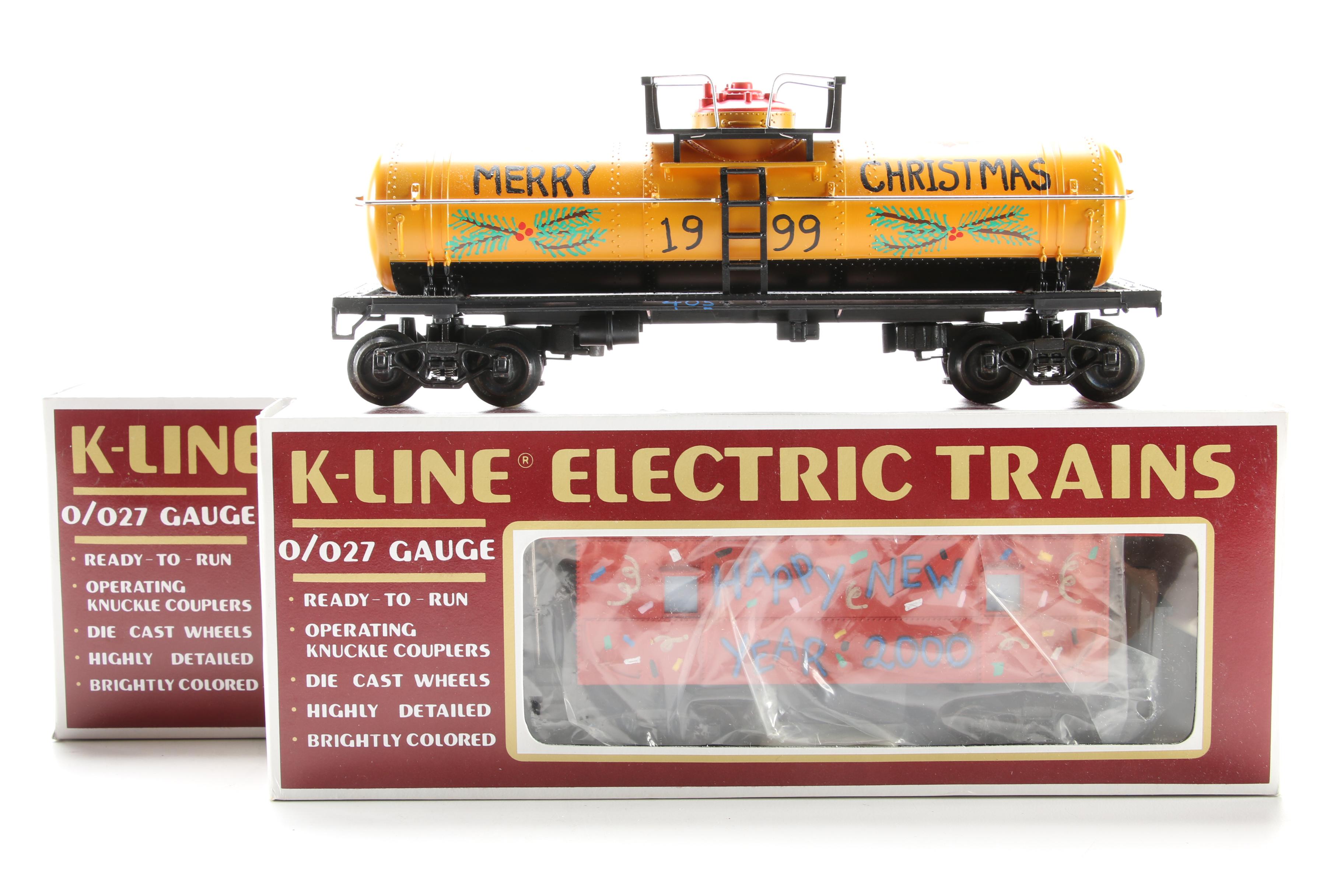 K-Line Electric Trains Freight and Caboose Cars in Original Packaging