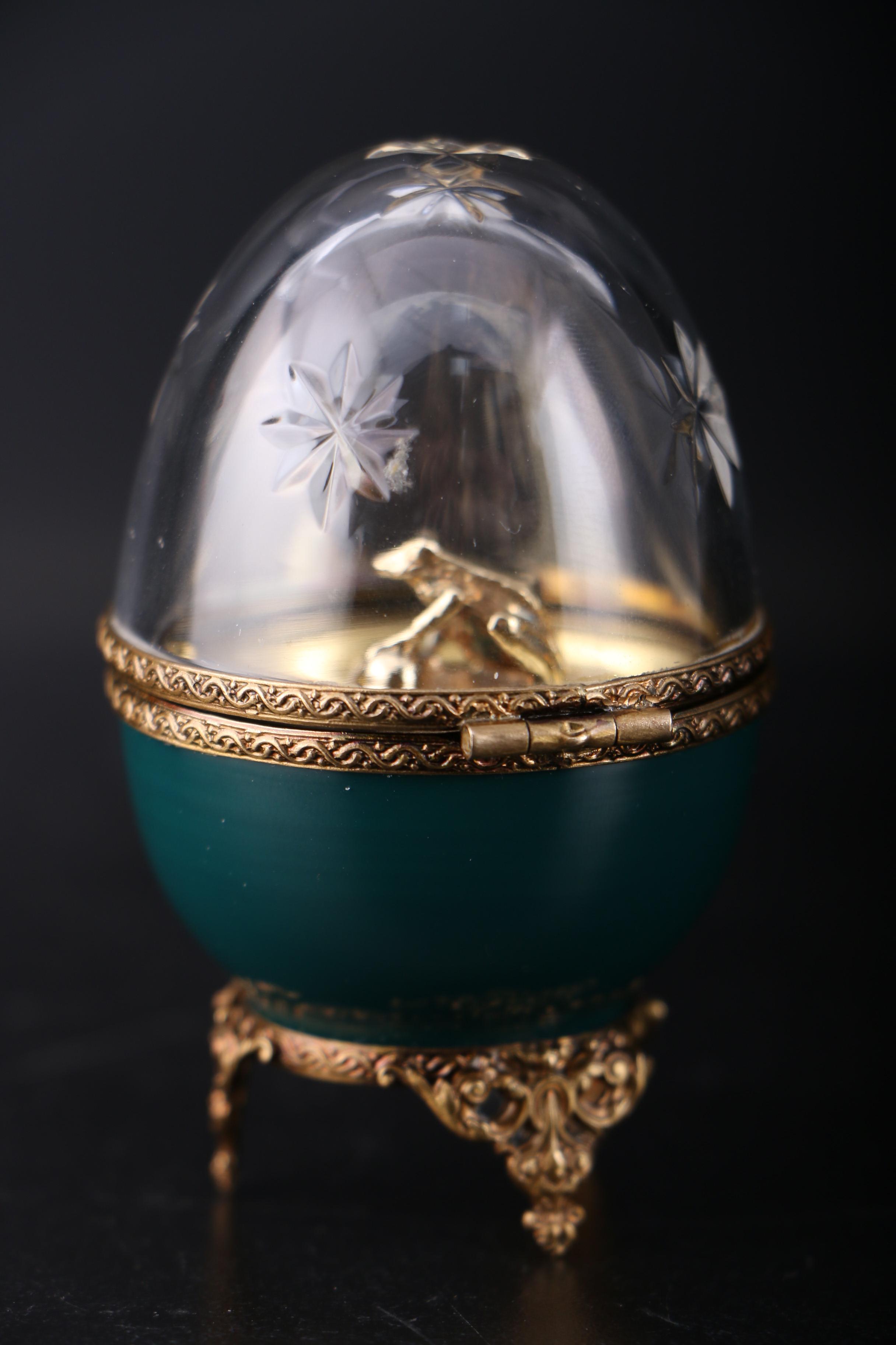 Fabergé and Limoges Limited Edition Sterling Silver and Enamel Frog Egg