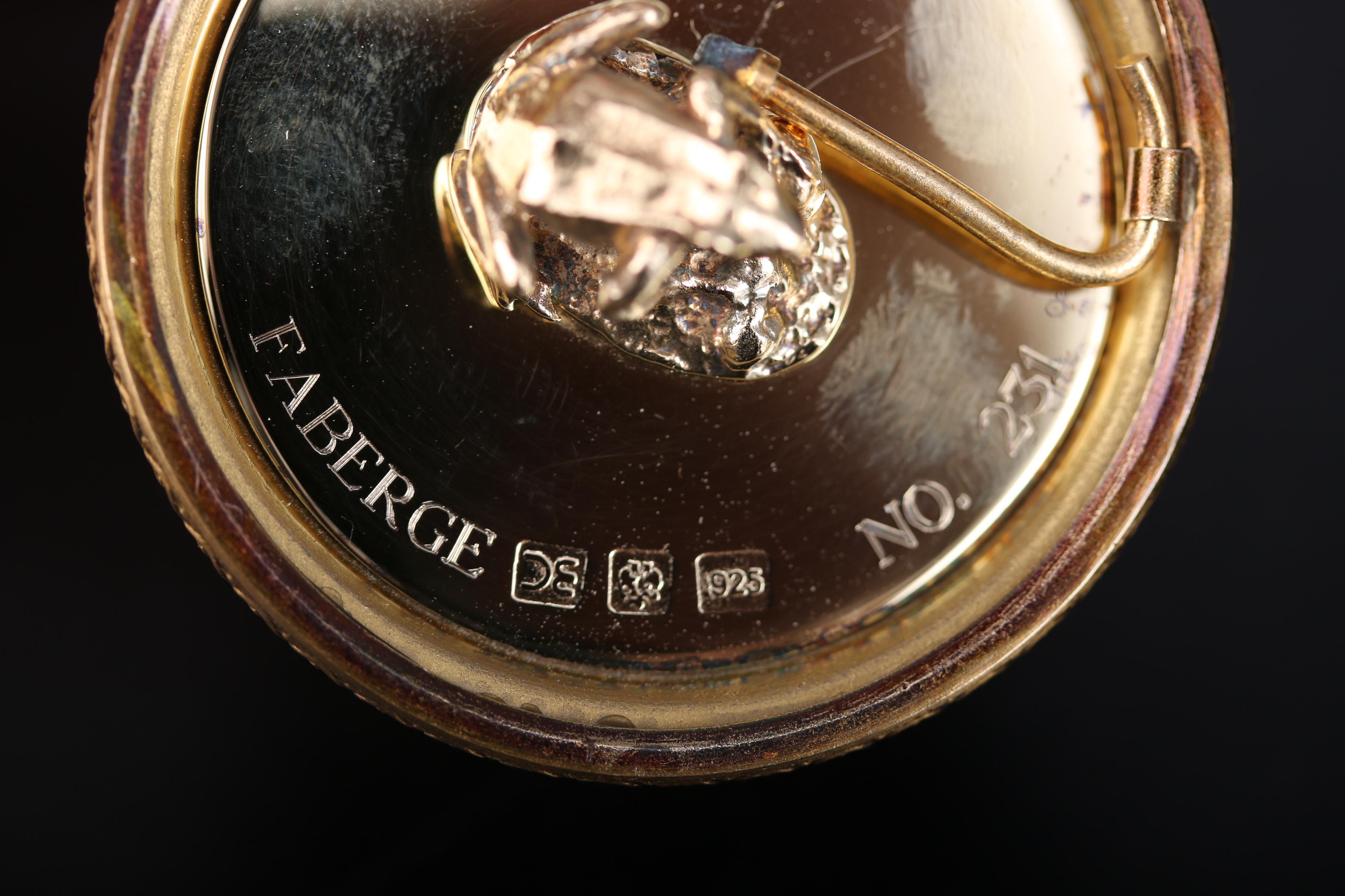 Fabergé and Limoges Limited Edition Sterling Silver and Enamel Frog Egg