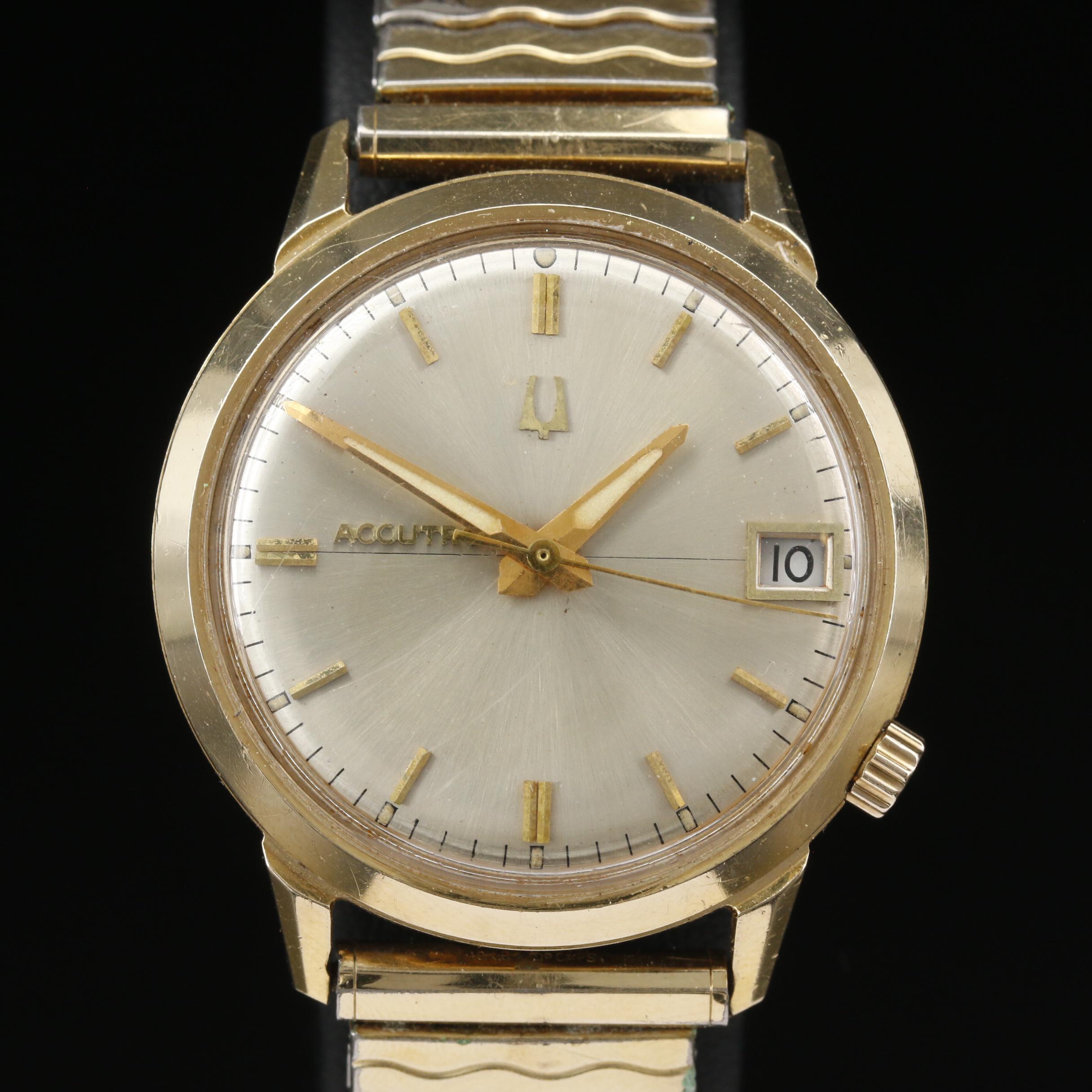 1967 Bulova Accutron Calendar "H" 14K Gold Tuning Fork Watch