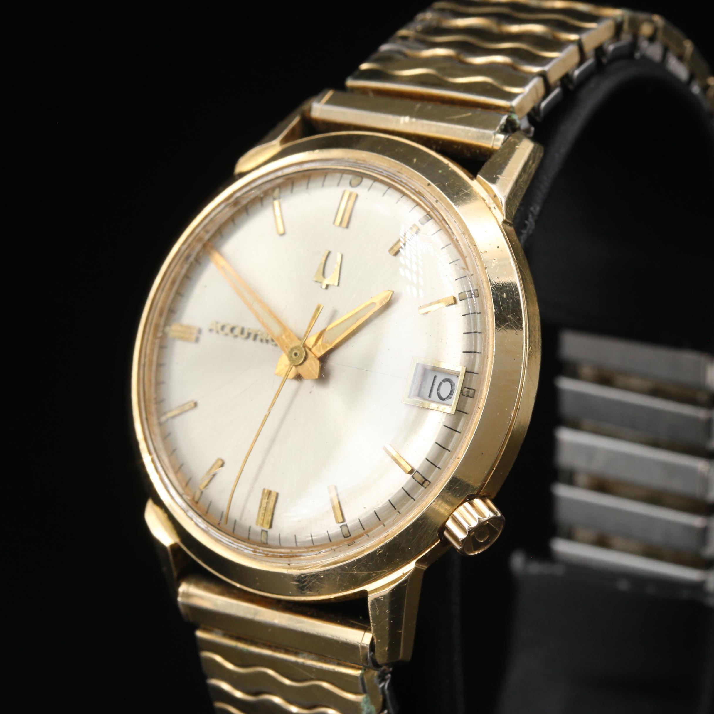 1967 Bulova Accutron Calendar "H" 14K Gold Tuning Fork Watch