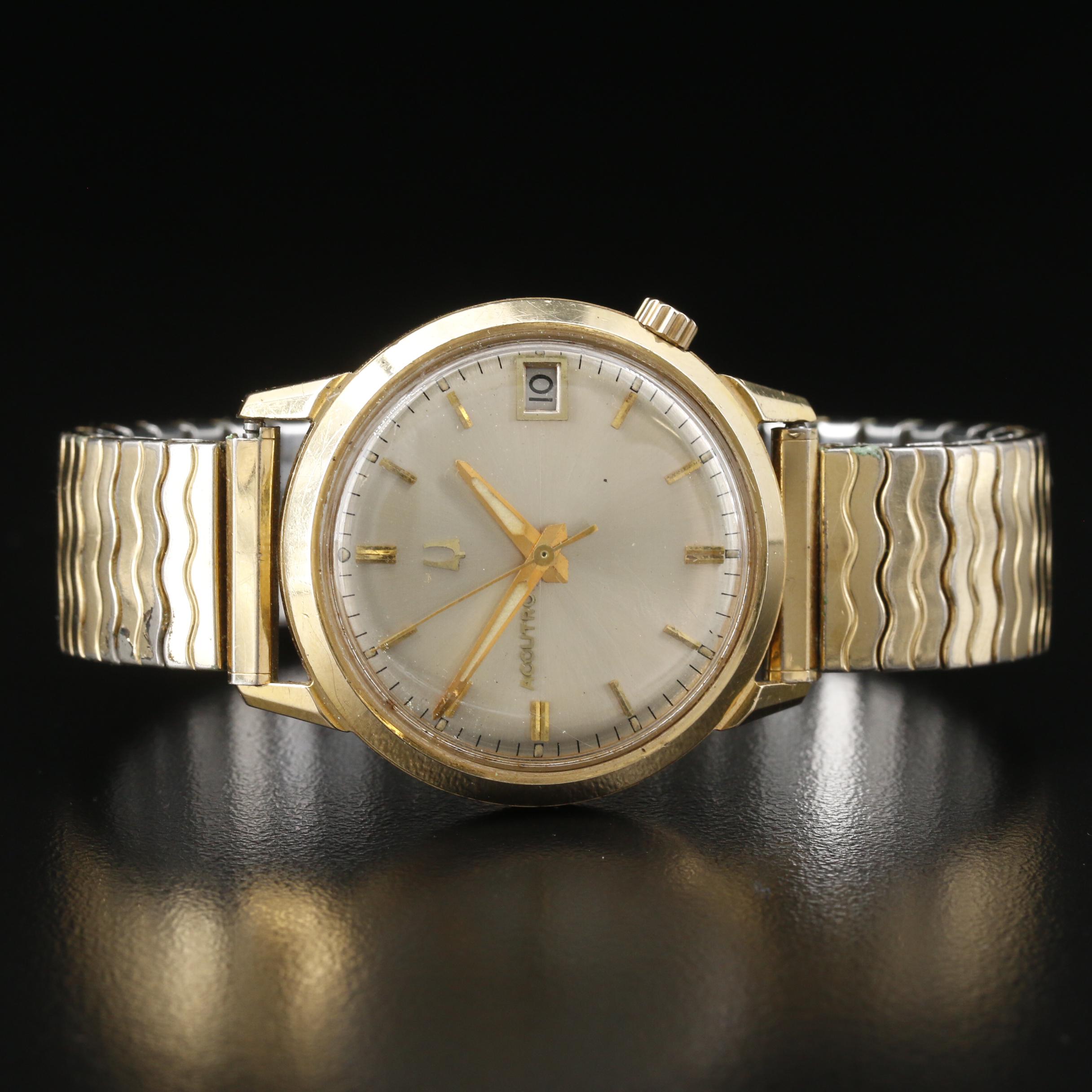 1967 Bulova Accutron Calendar "H" 14K Gold Tuning Fork Watch
