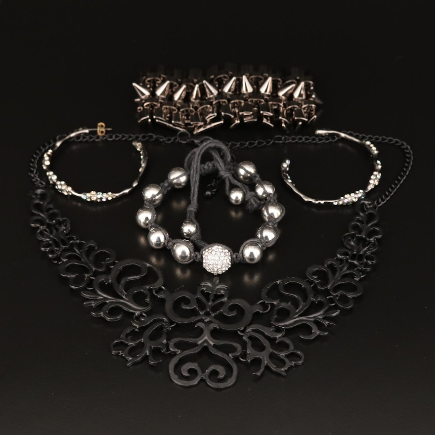 Assortment of Jewelry Featuring Eddie Borgo Stud Bracelet and Openwork Necklace