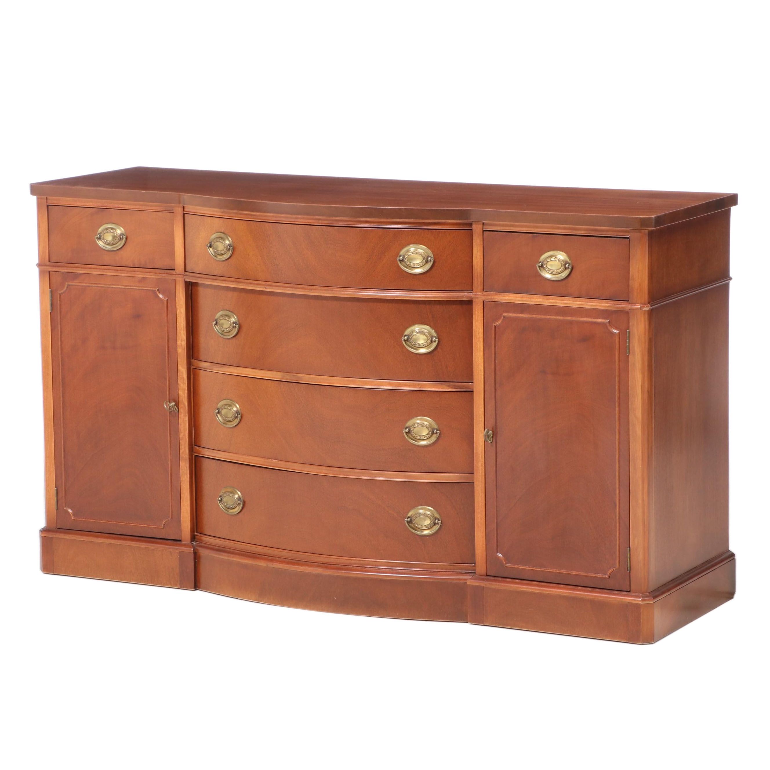 Drexel Federal Style Mahogany Bowfront Sideboard, Mid to Late 20th Century