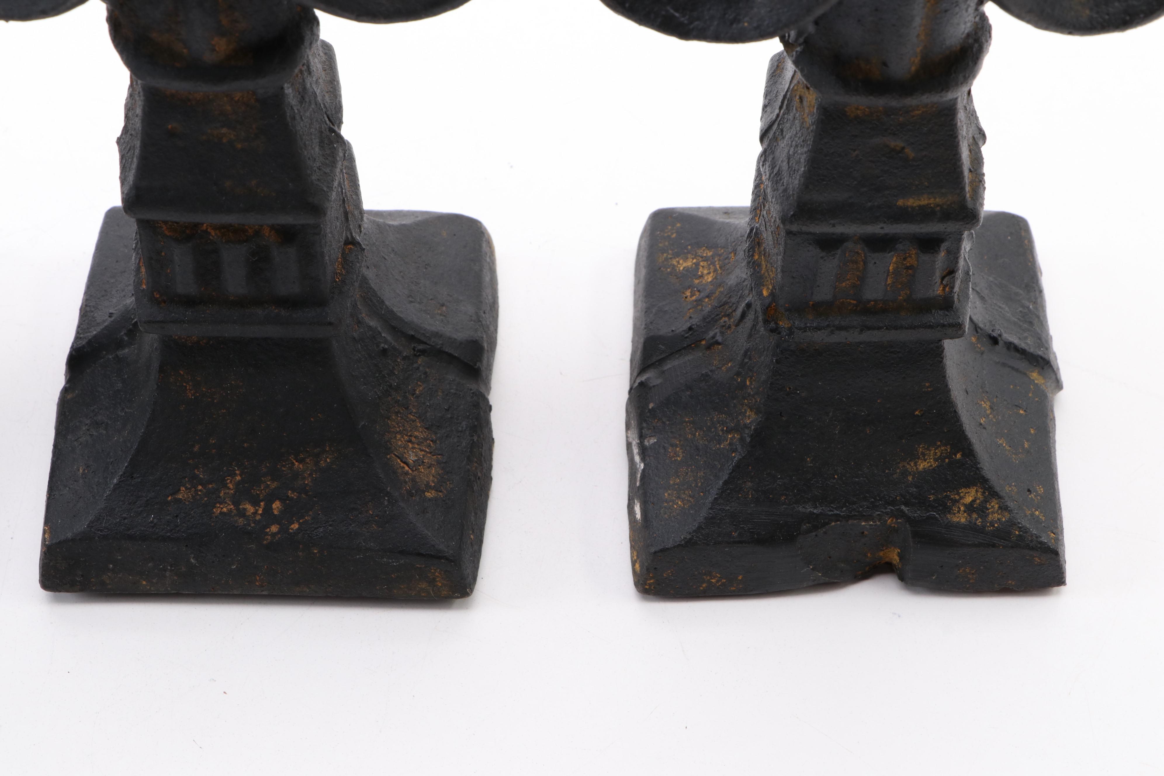 Victorian Architectural Salvage Cast Iron Fence Gate Finials, Late 19th C