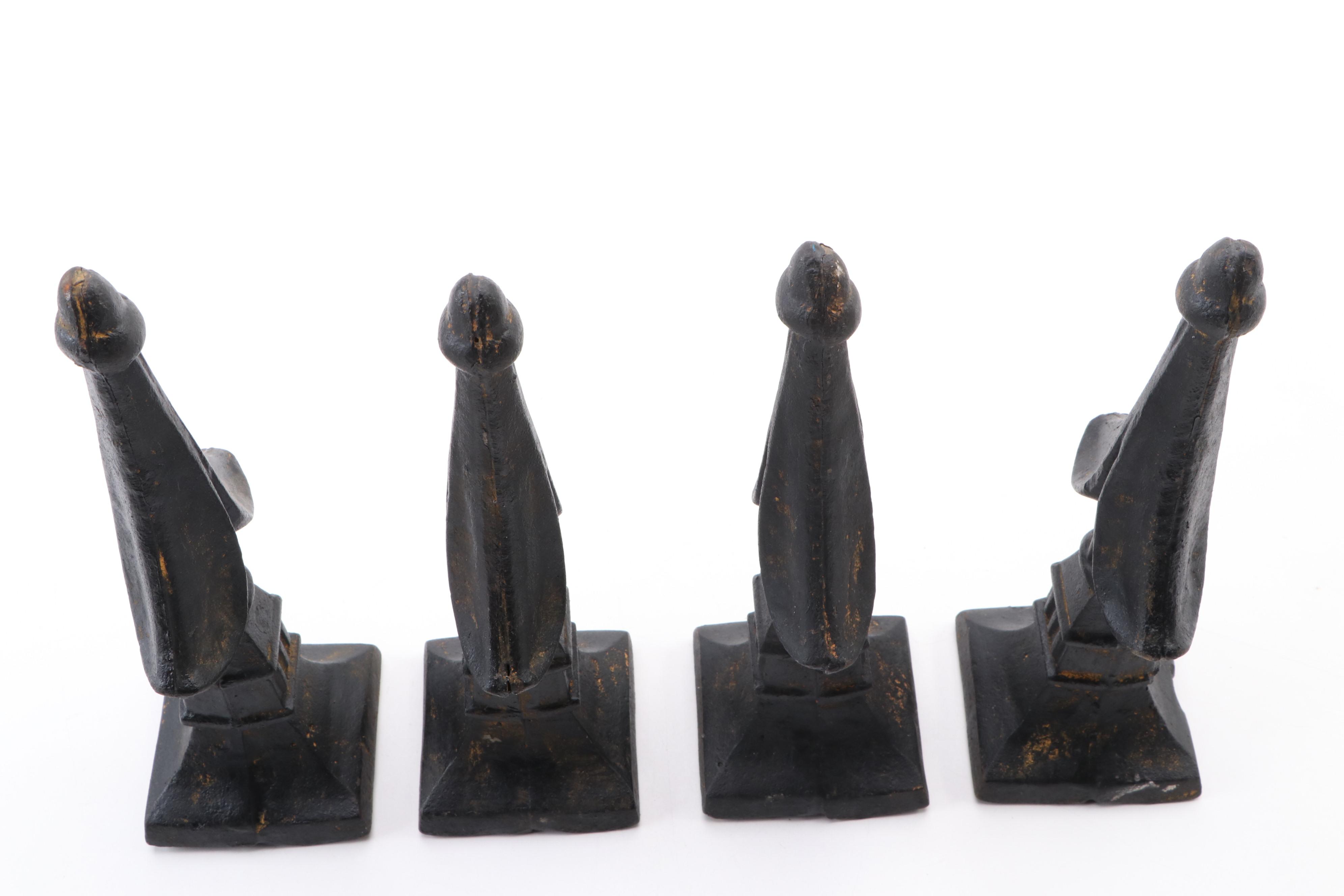 Victorian Architectural Salvage Cast Iron Fence Gate Finials, Late 19th C