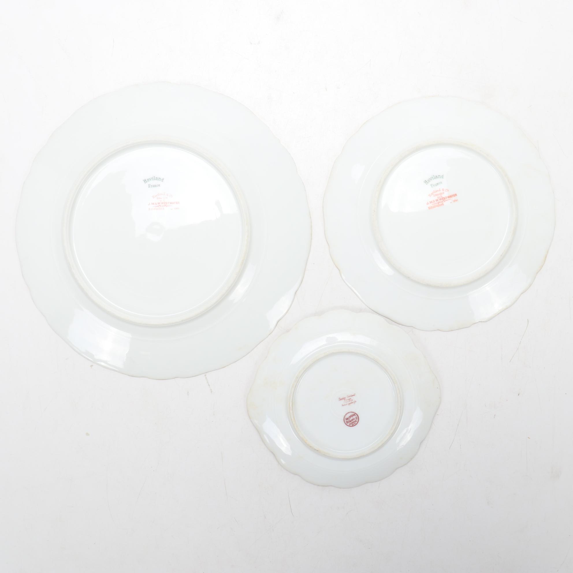 Dresden Plaue-Schierholz Flower Place Card Holders and Other Porcelain, Antique