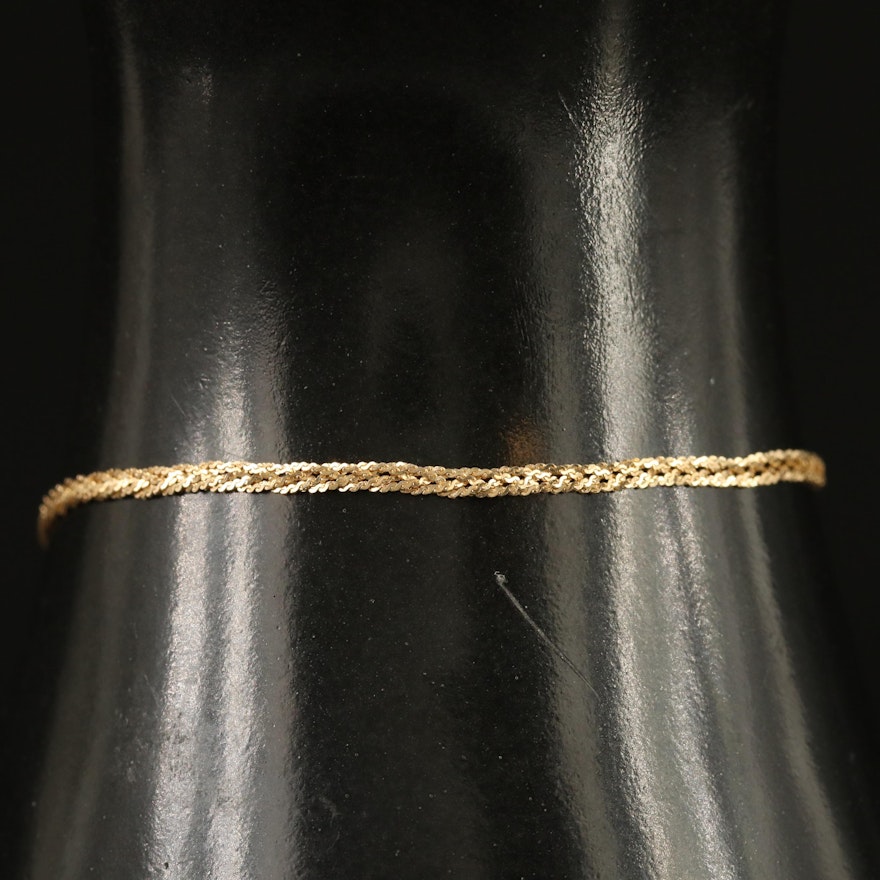 14K Braided Serpentine Chain Necklace