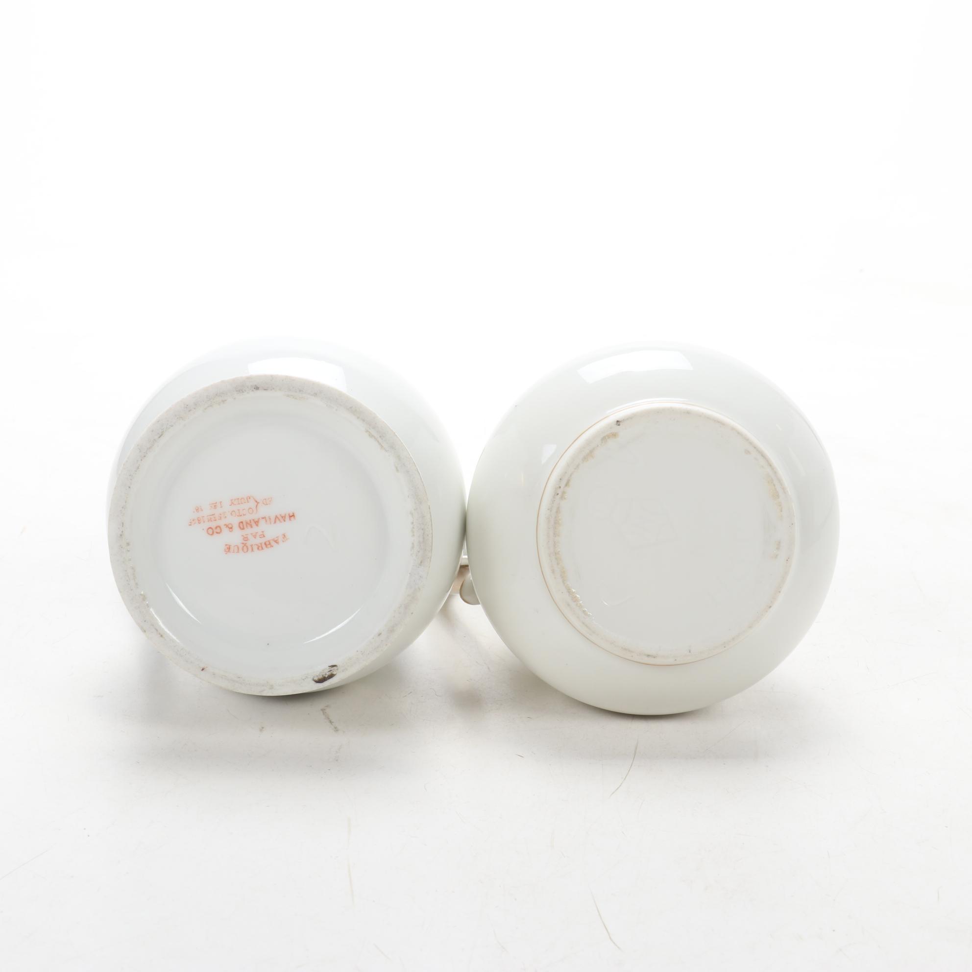 Dresden Plaue-Schierholz Flower Place Card Holders and Other Porcelain, Antique