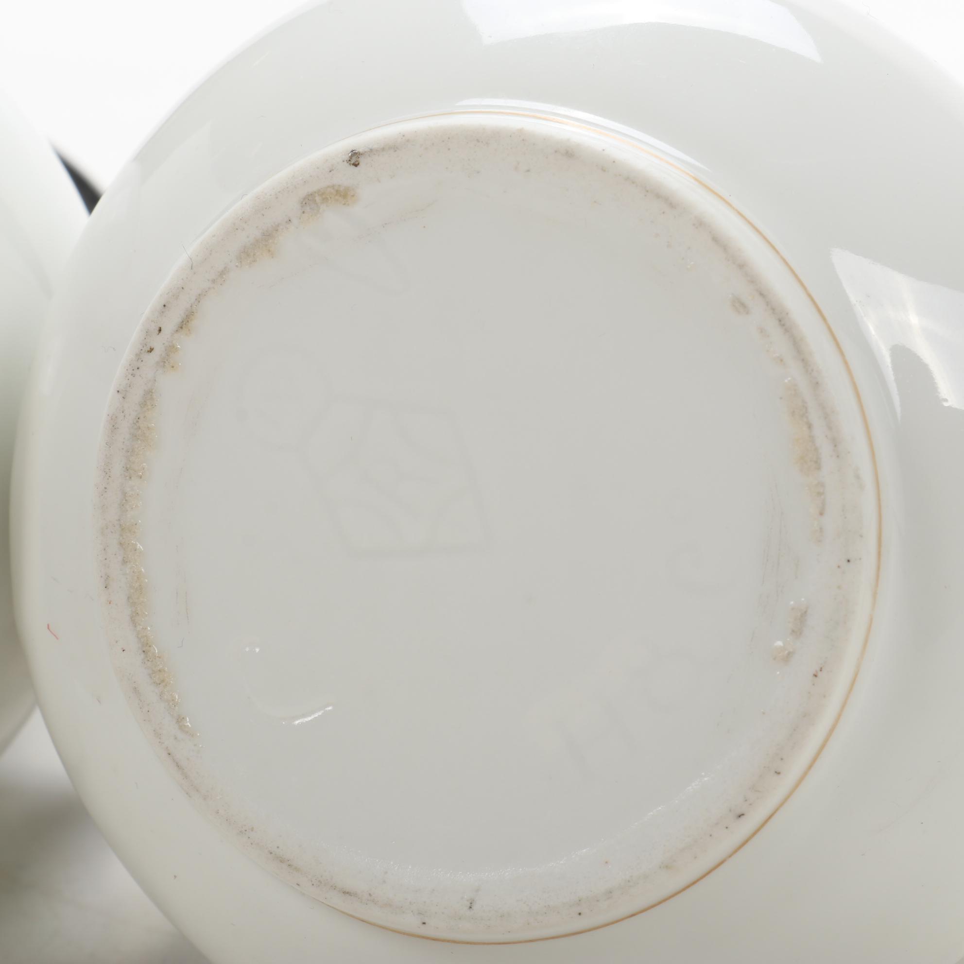 Dresden Plaue-Schierholz Flower Place Card Holders and Other Porcelain, Antique