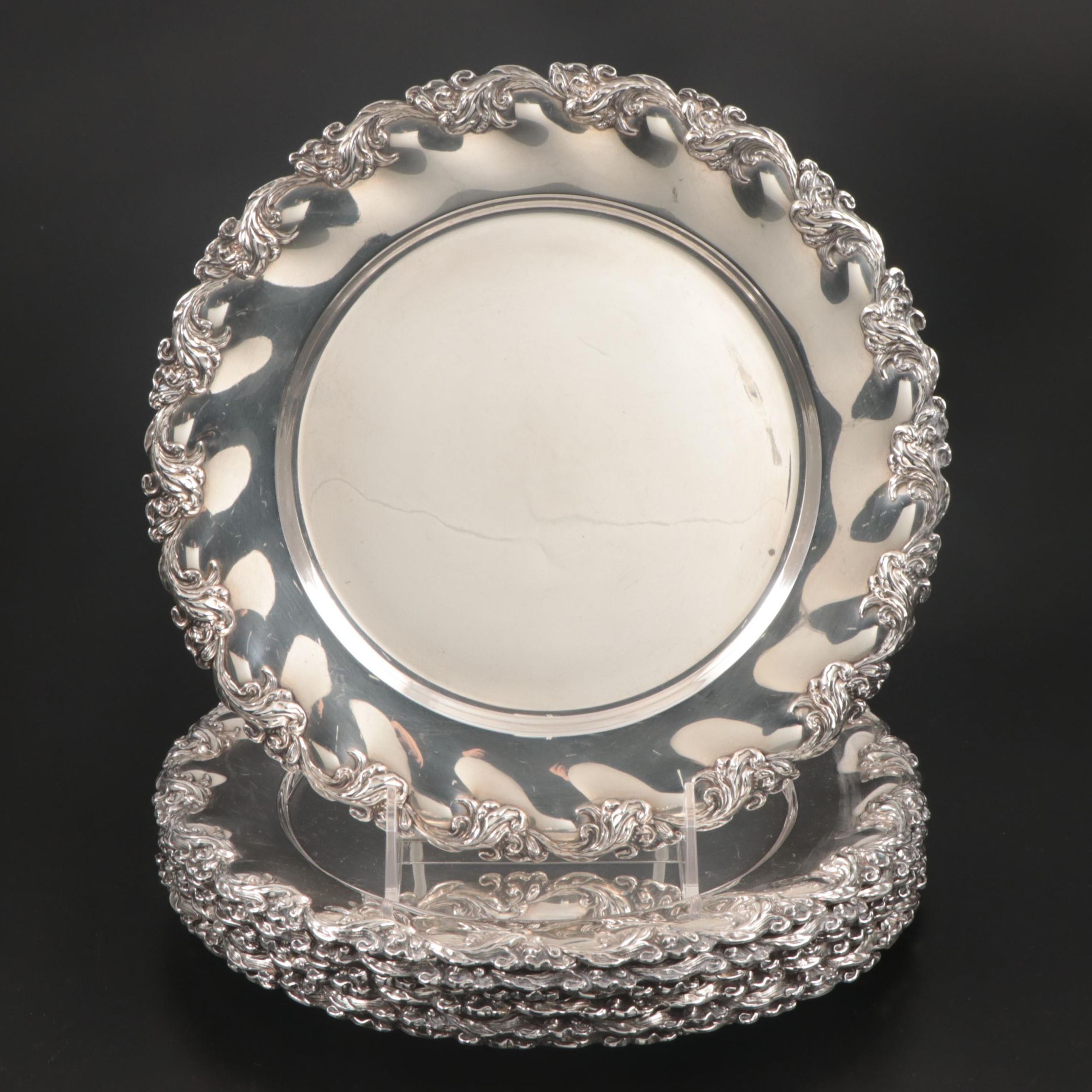 Mauser Manufacturing Co. Sterling Silver Plates, Late 19th/Early 20th Century