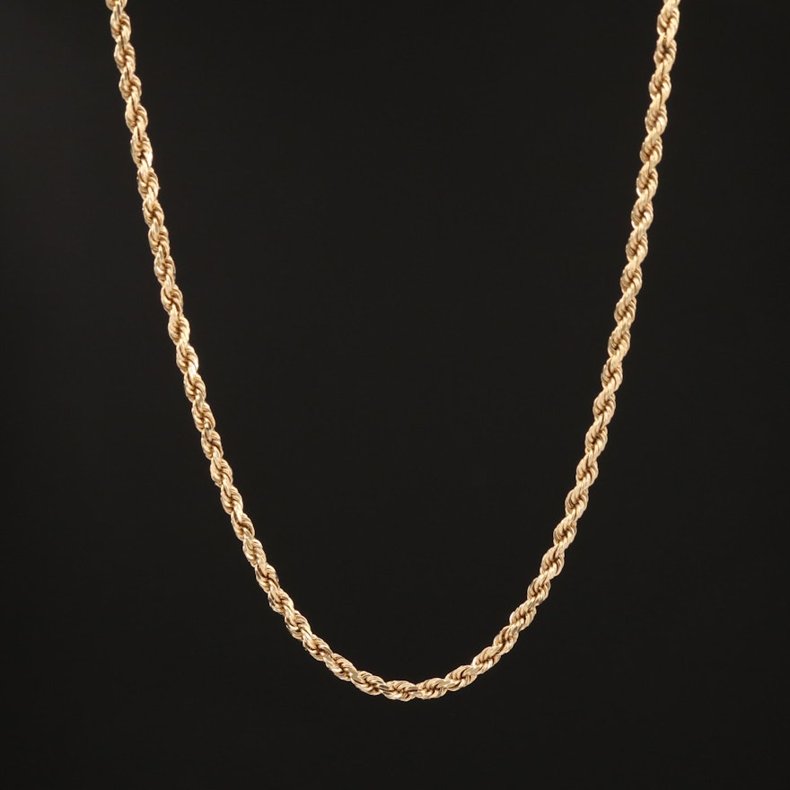 14K French Rope Chain Necklace