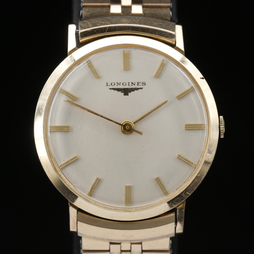 1956 Longines 14K Gold Filled Stem Wind Wristwatch