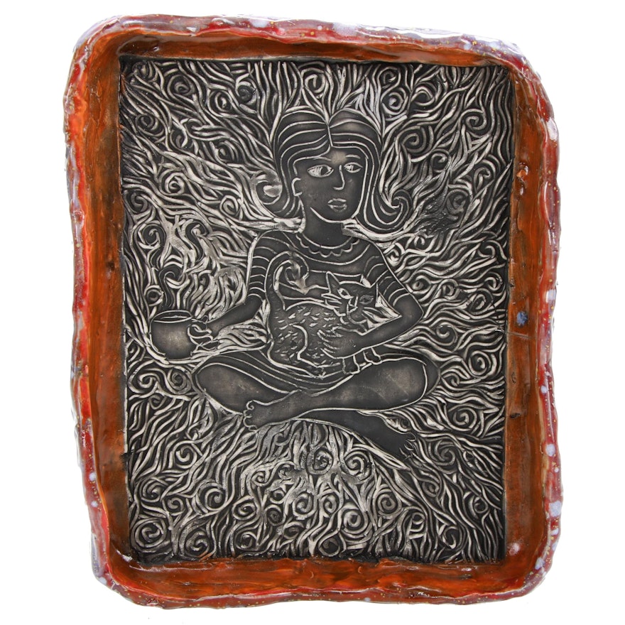 Laura Jean McLaughlin Glazed and Sculpted Earthenware Tray, 2020