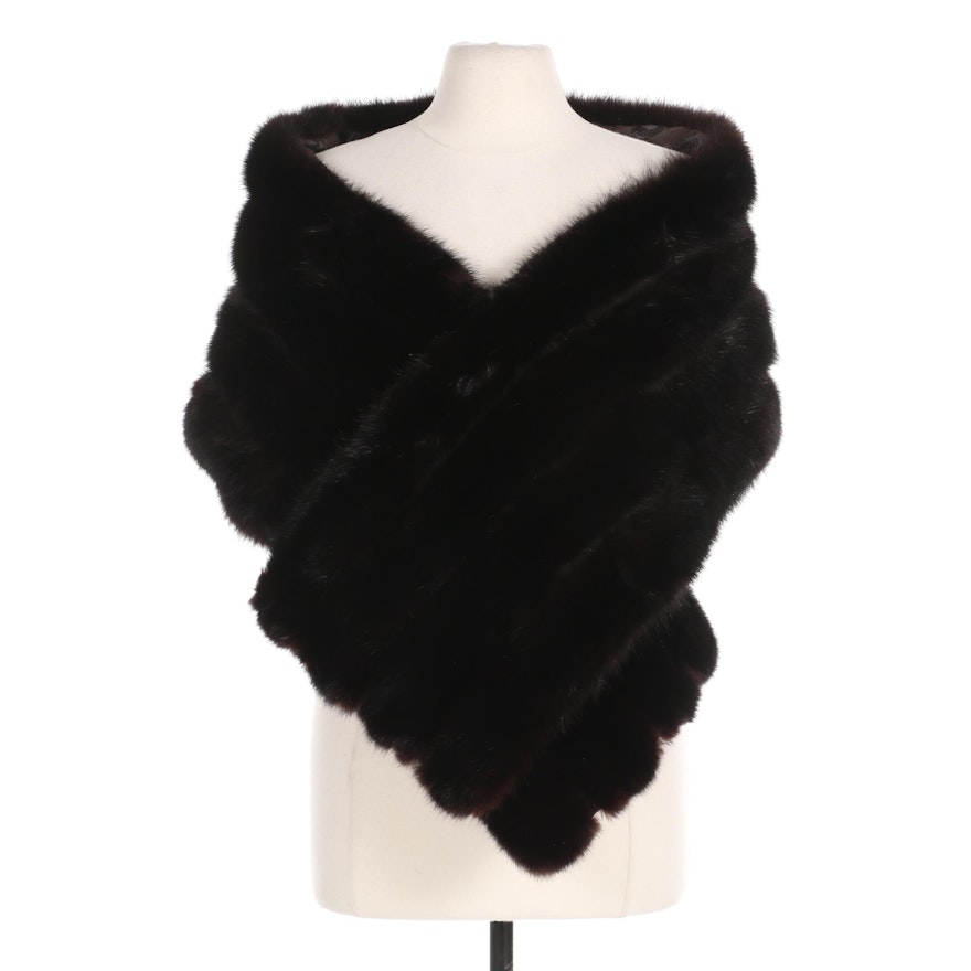 Black Dyed Sable Fur Stole