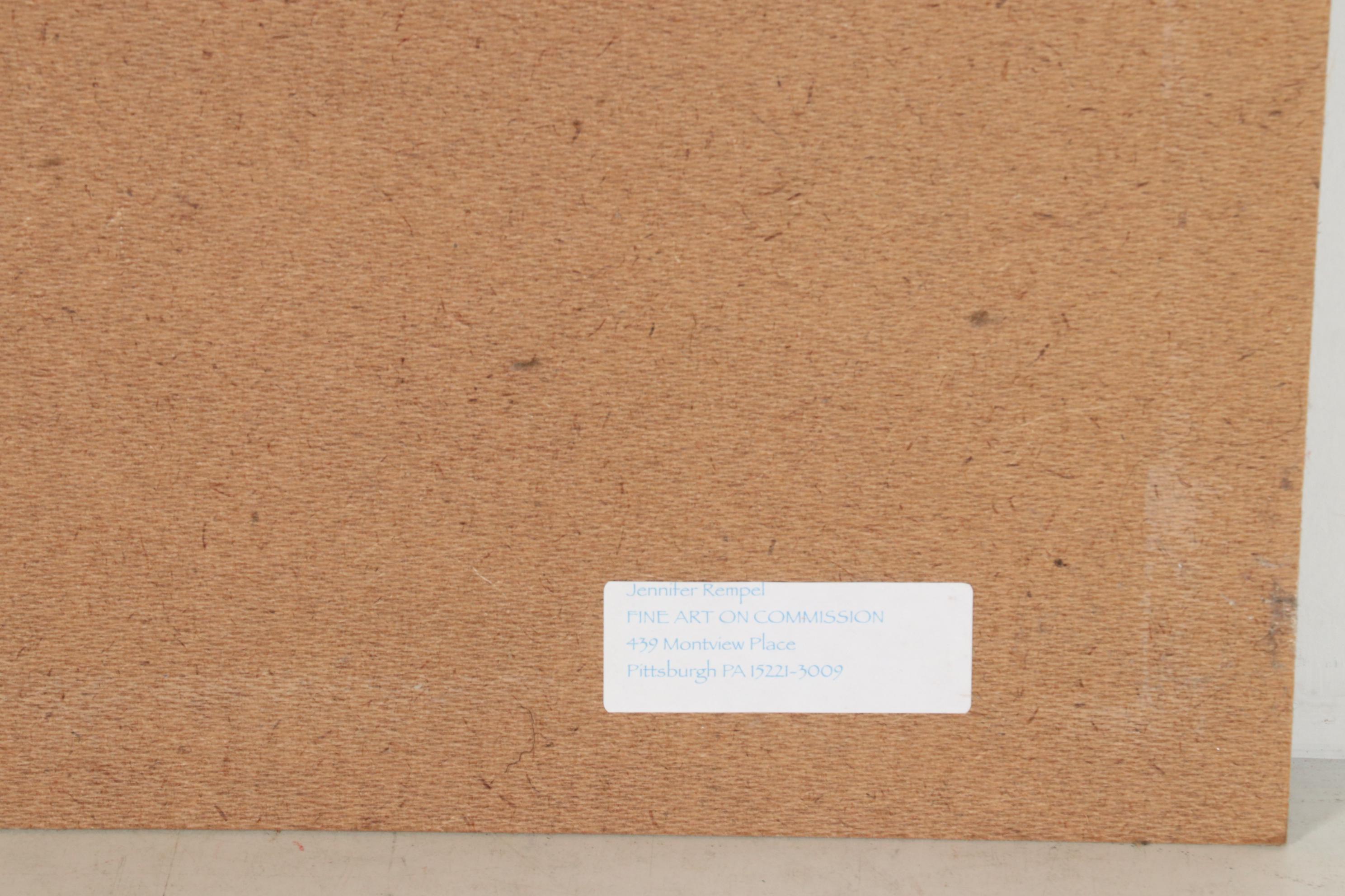 Jennifer Rempel Mixed Media Drawing of Beach Dune Landscape, 2018