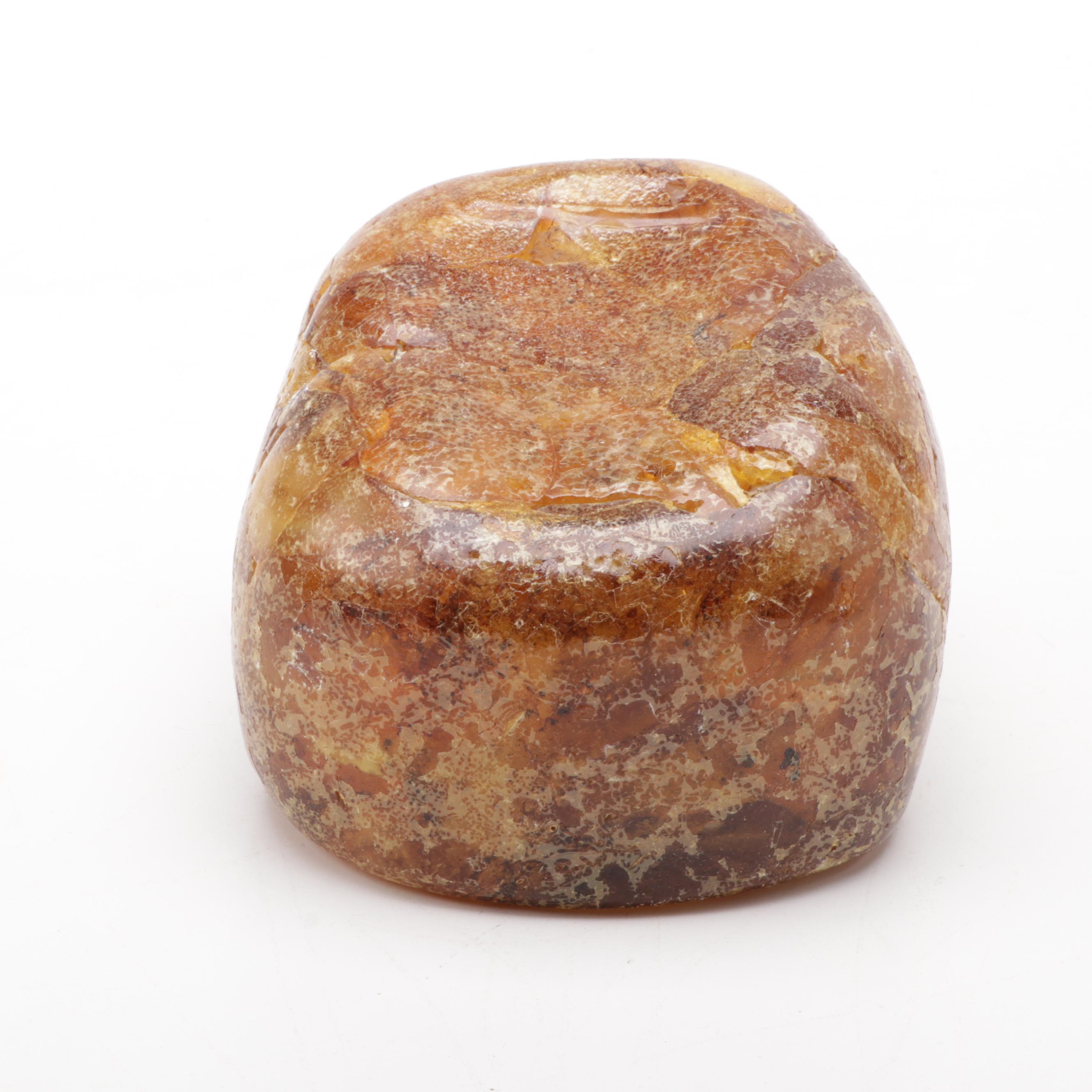 Hand-Carved Amber Skull